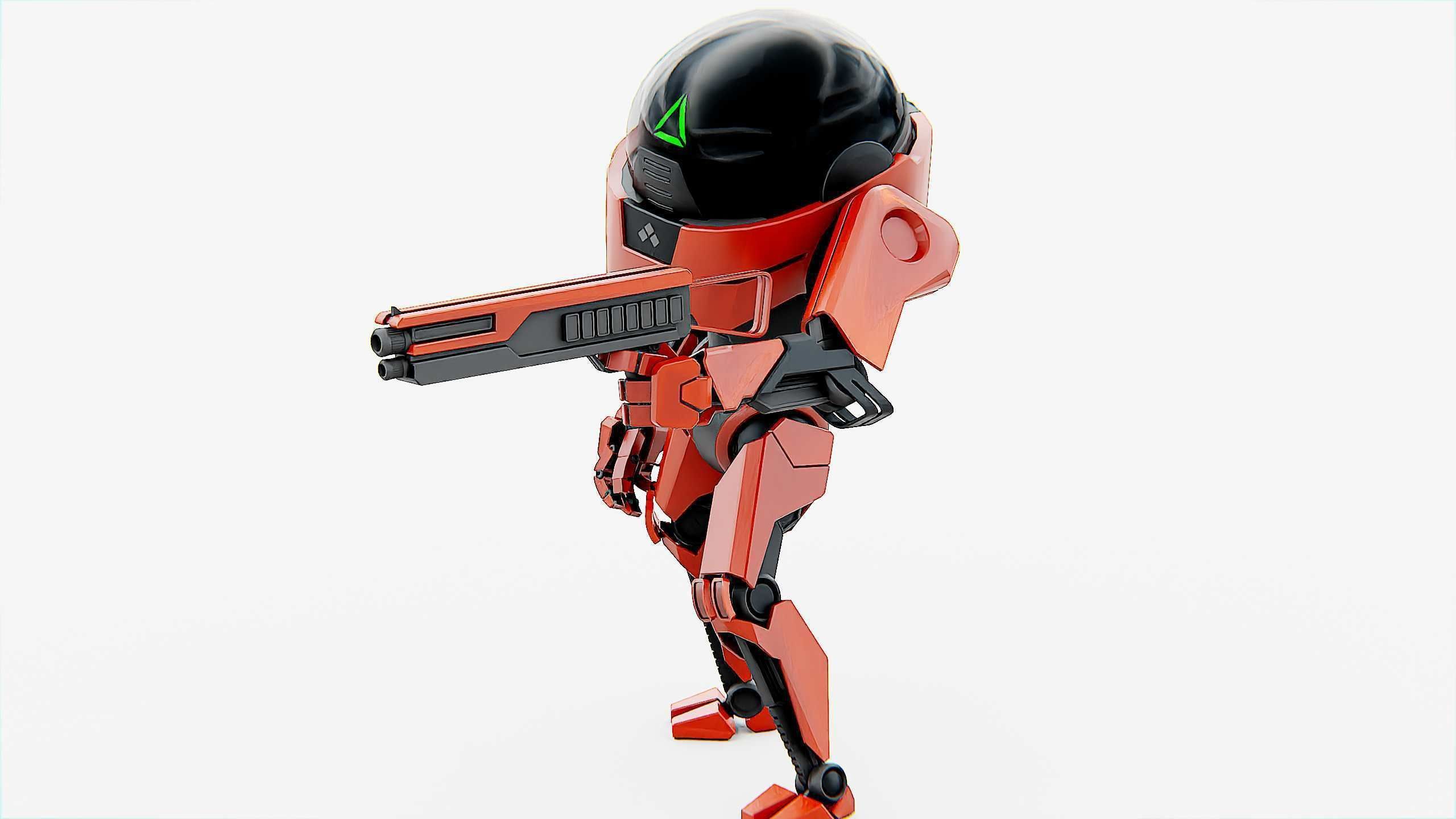 COMBAT DROID AKAR Rigged for Unreal Engine - Unity - MIXAMO 3D model_12
