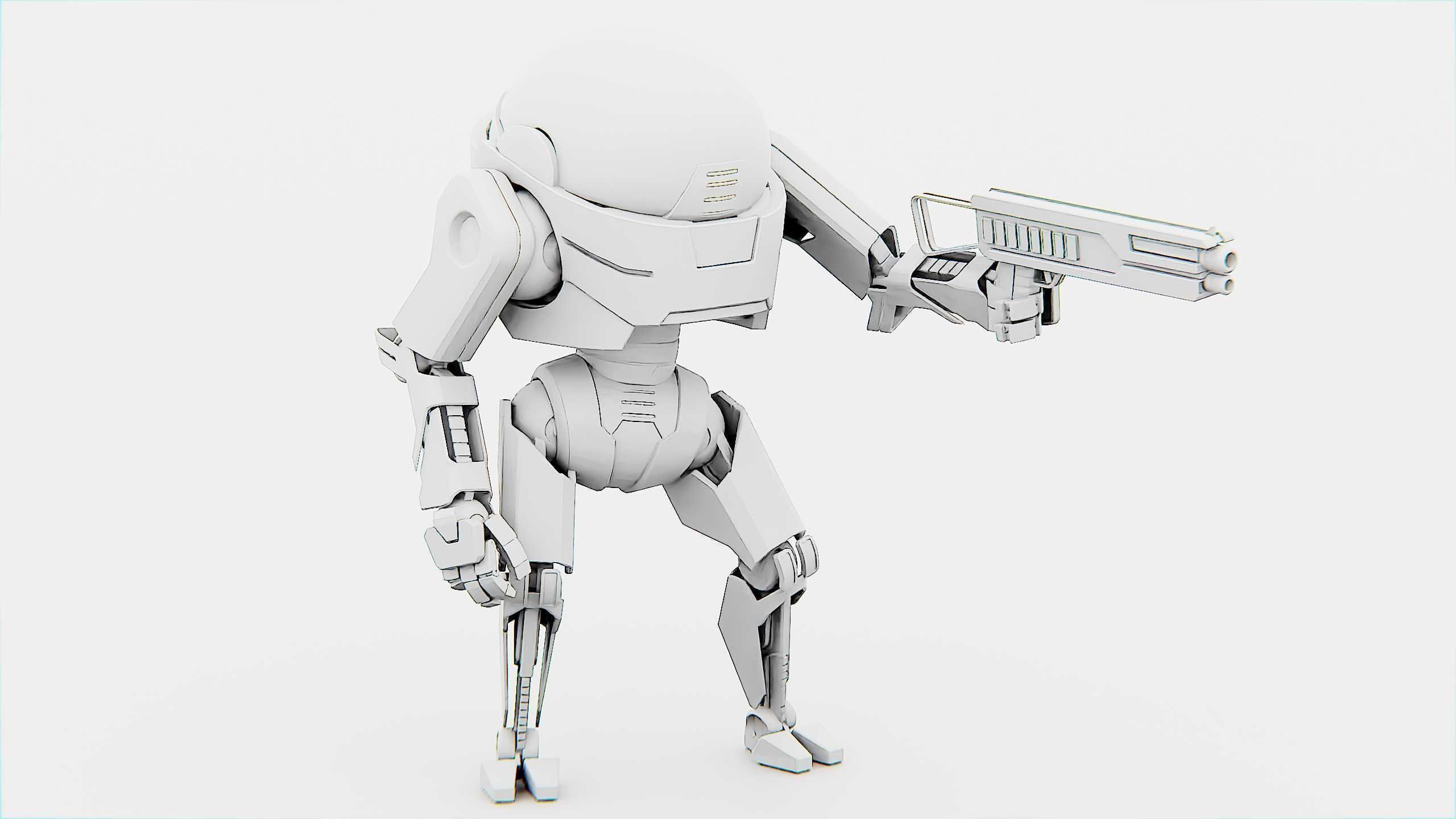 COMBAT DROID AKAR Rigged for Unreal Engine - Unity - MIXAMO 3D model_32