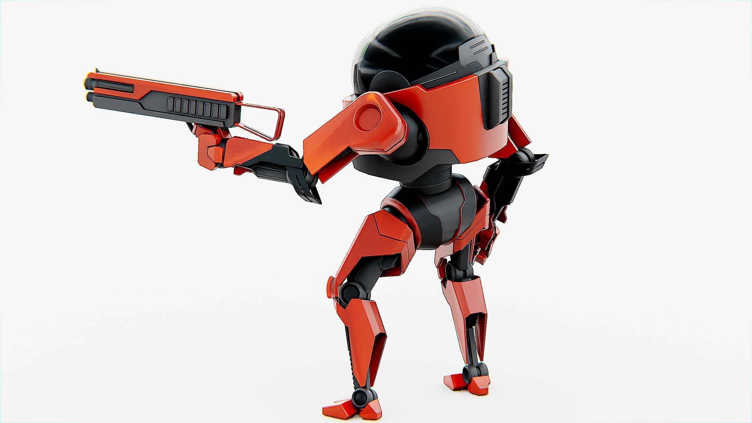 COMBAT DROID AKAR Rigged for Unreal Engine - Unity - MIXAMO 3D model_18