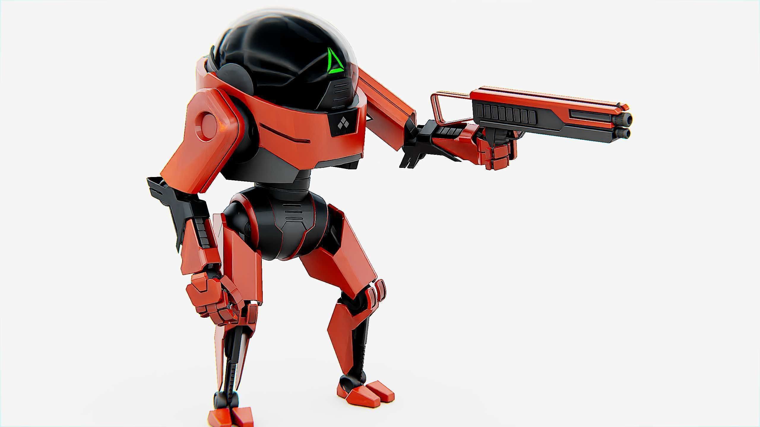 COMBAT DROID AKAR Rigged for Unreal Engine - Unity - MIXAMO 3D model_2