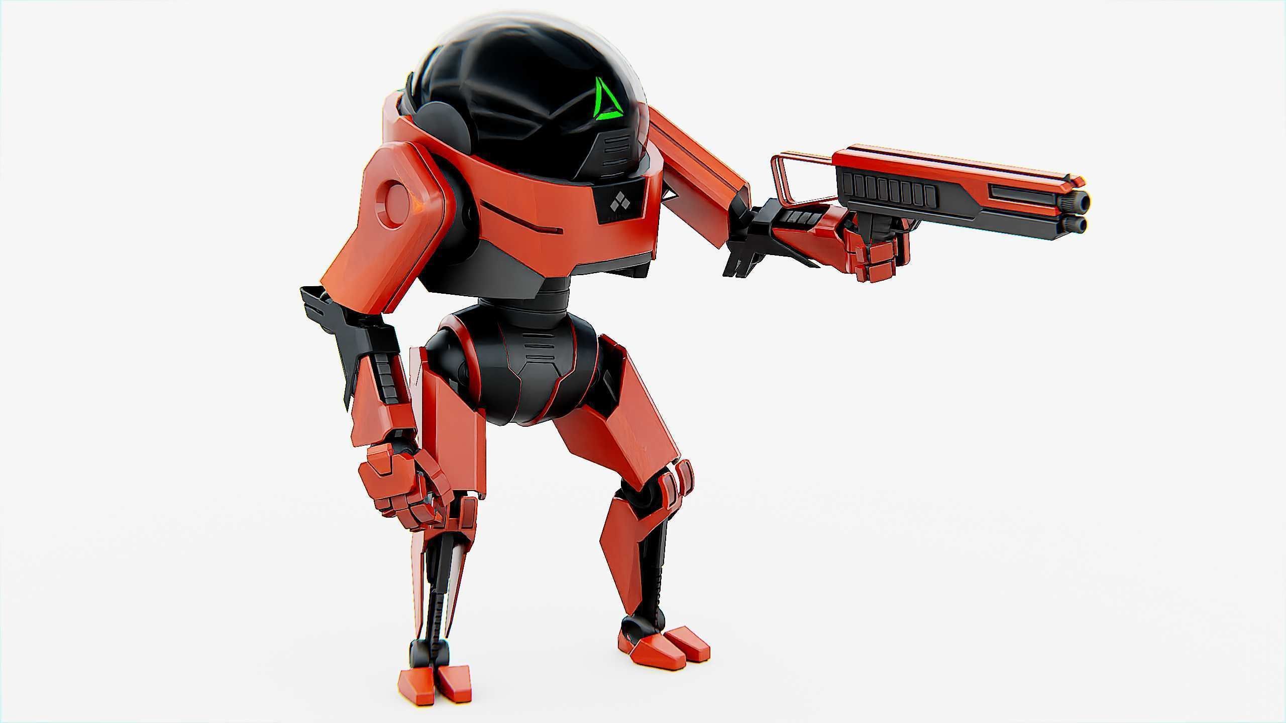 COMBAT DROID AKAR Rigged for Unreal Engine - Unity - MIXAMO 3D model_23