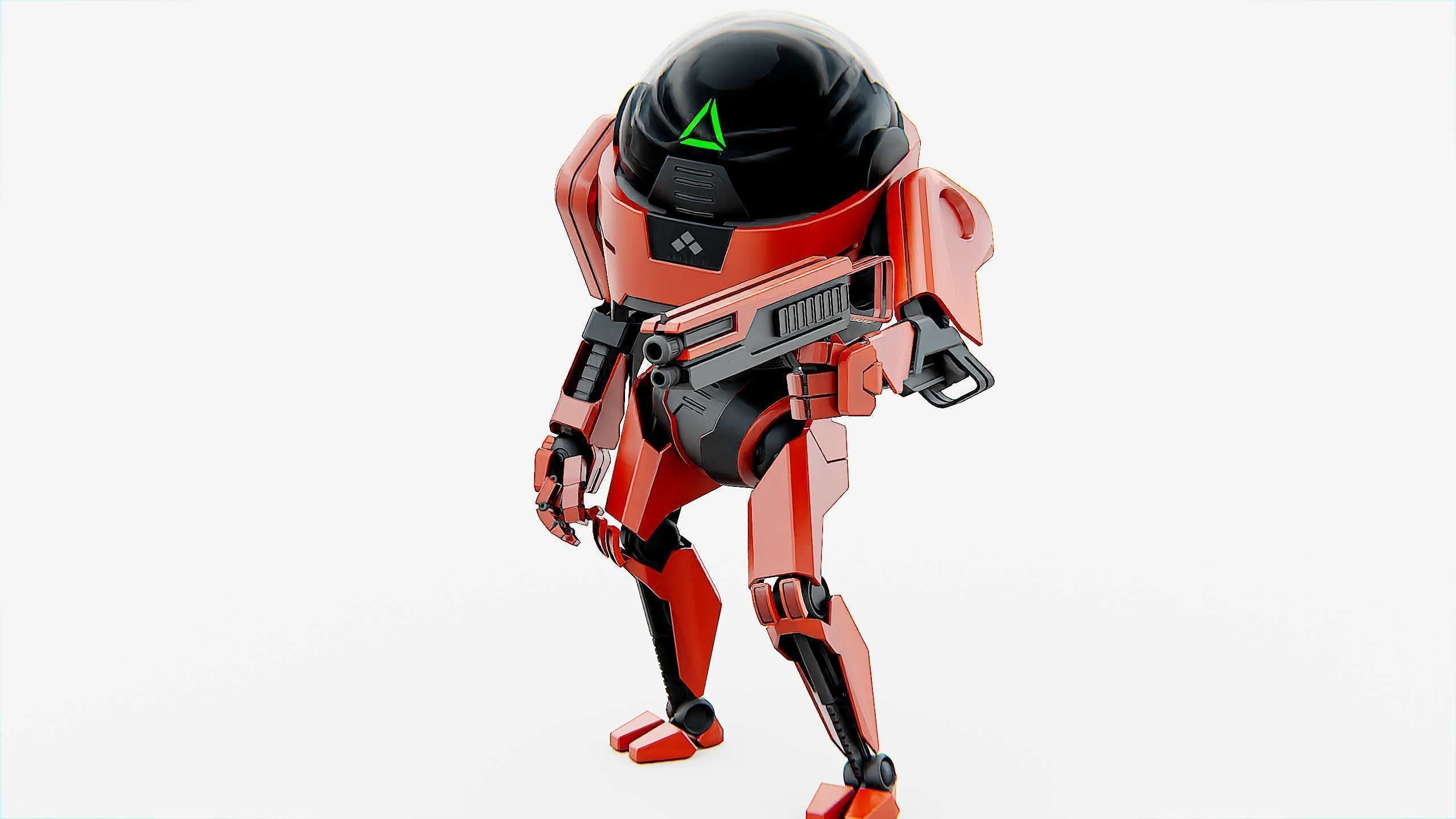 COMBAT DROID AKAR Rigged for Unreal Engine - Unity - MIXAMO 3D model_9