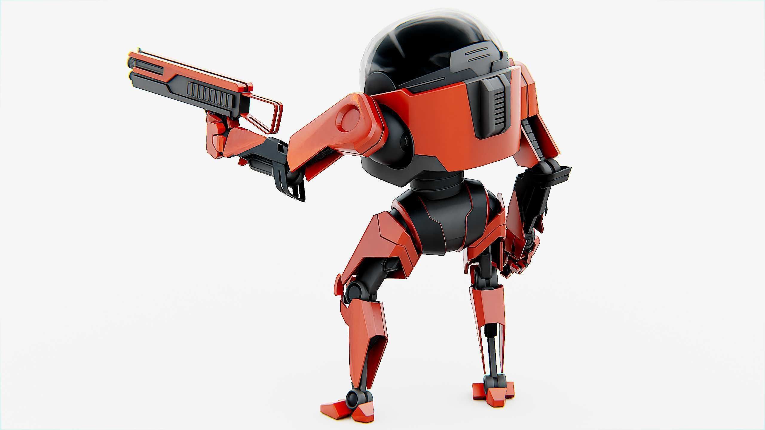 COMBAT DROID AKAR Rigged for Unreal Engine - Unity - MIXAMO 3D model_19