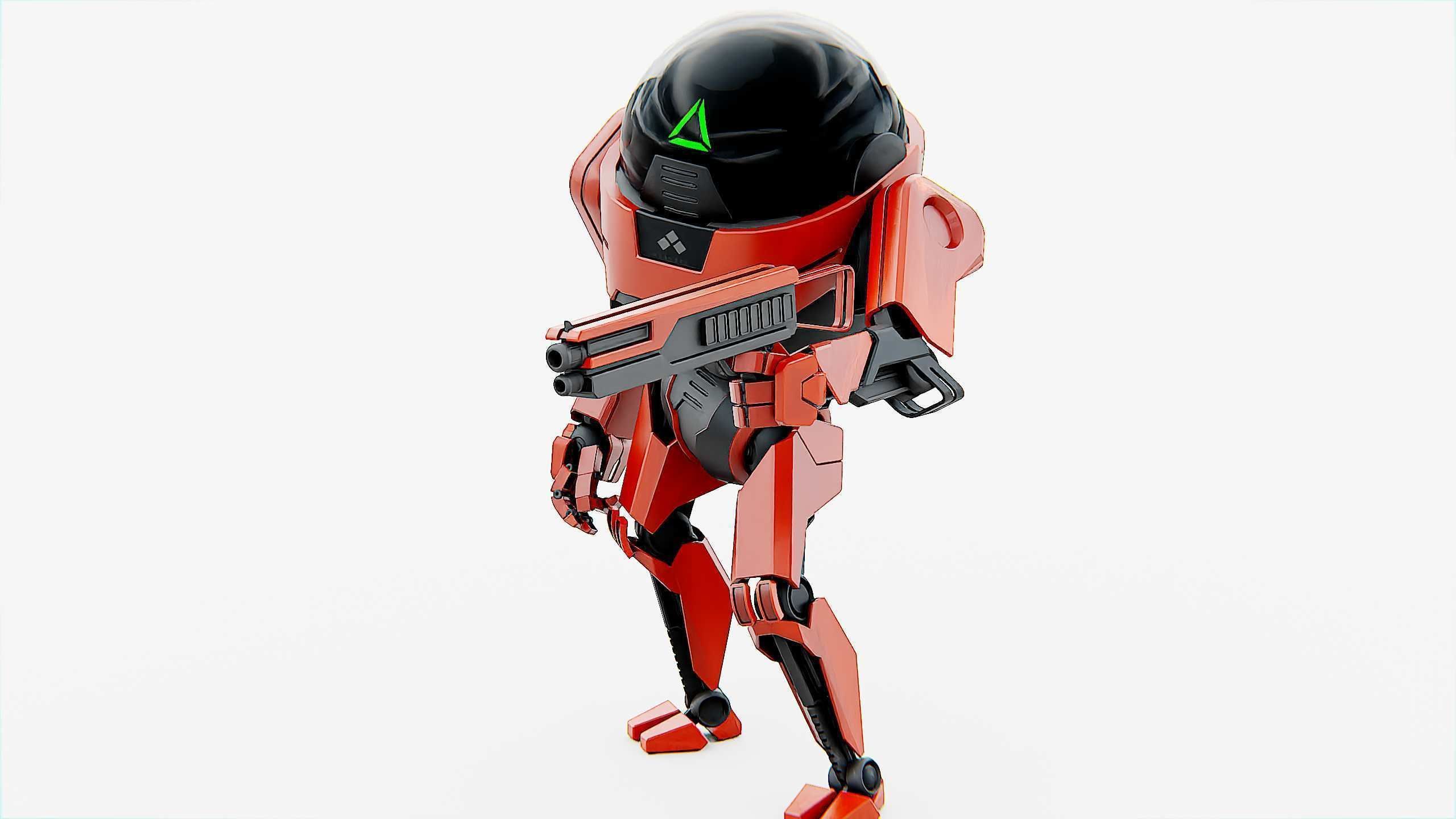 COMBAT DROID AKAR Rigged for Unreal Engine - Unity - MIXAMO 3D model_10