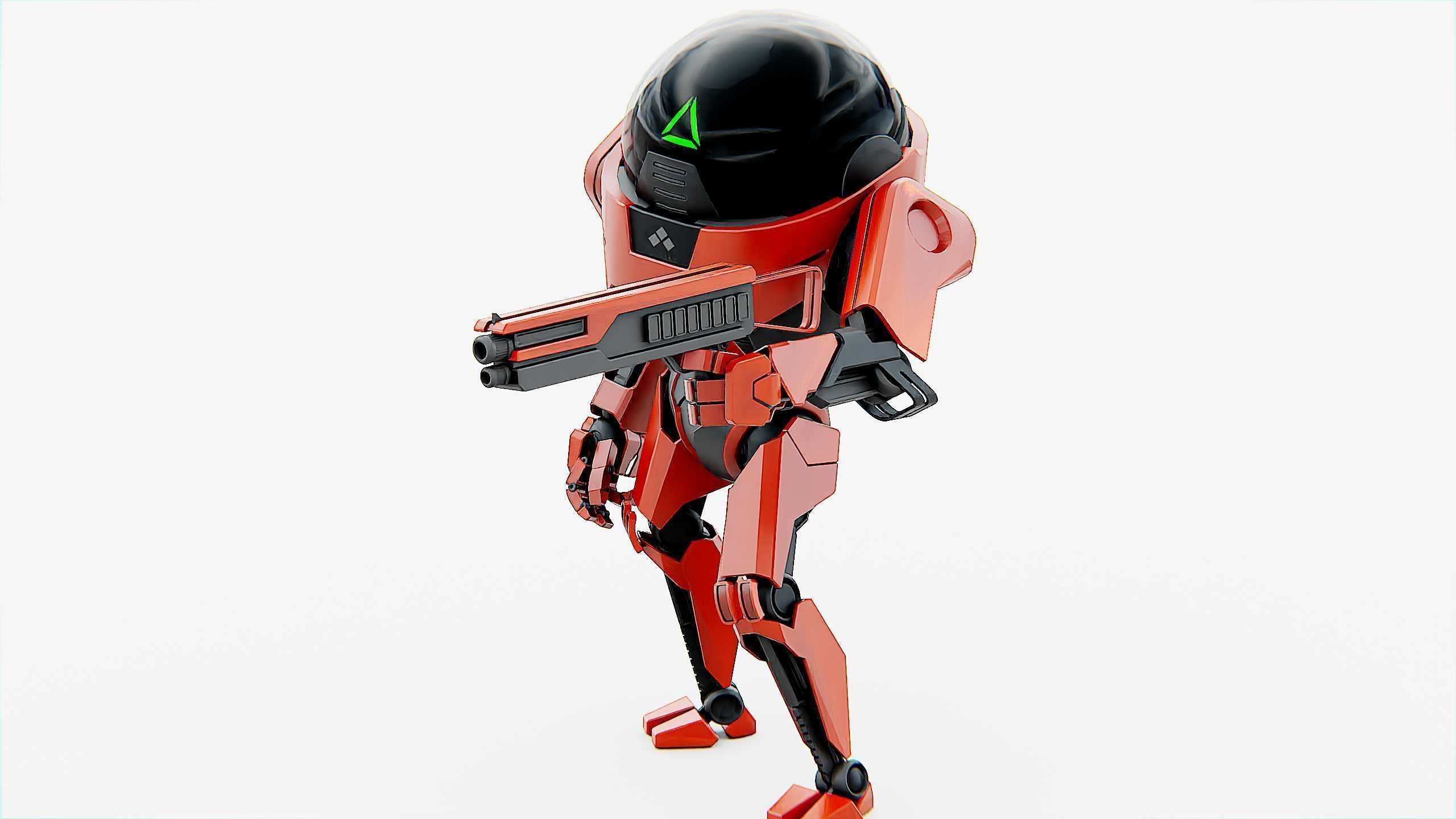 COMBAT DROID AKAR Rigged for Unreal Engine - Unity - MIXAMO 3D model_11