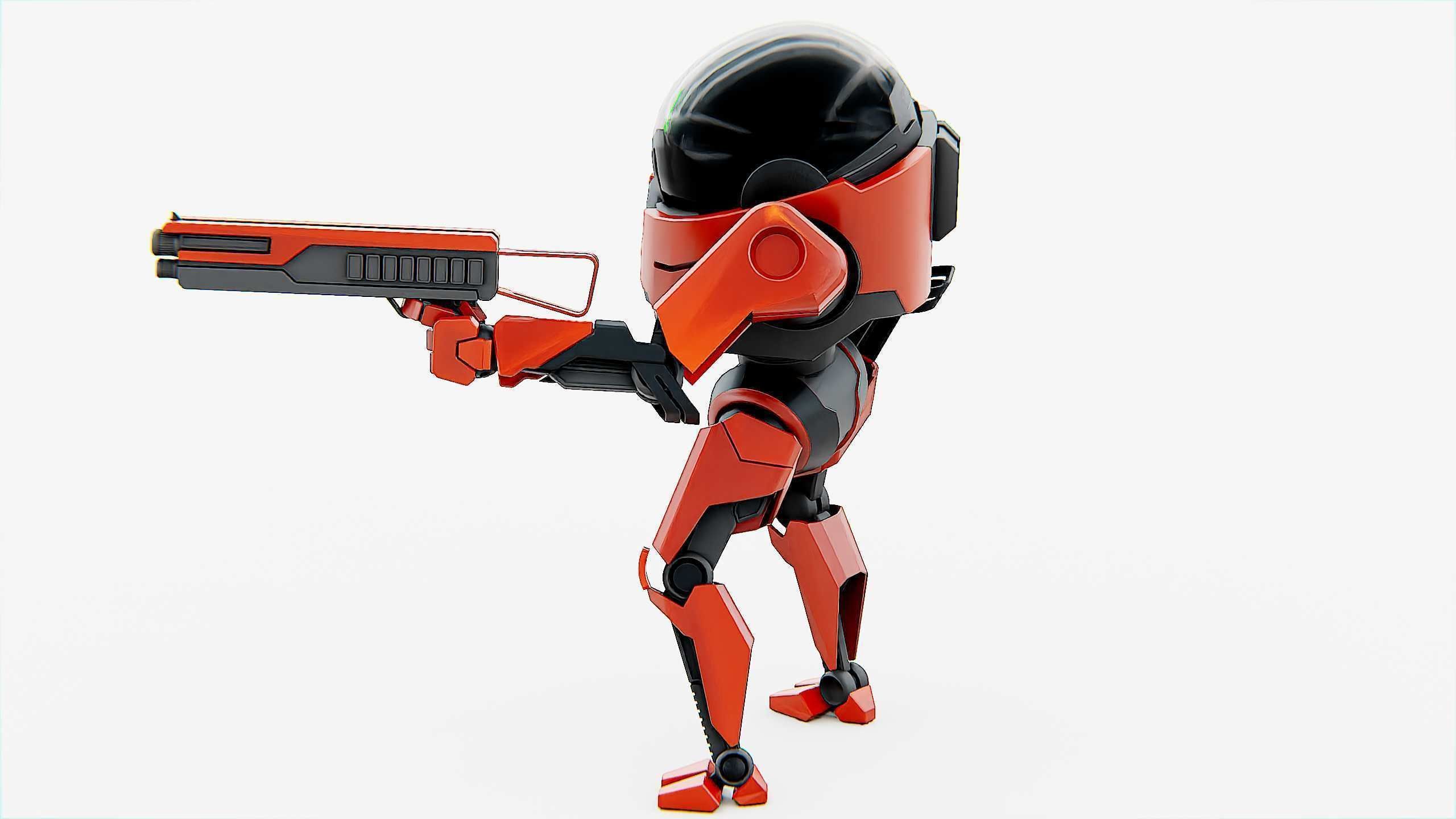 COMBAT DROID AKAR Rigged for Unreal Engine - Unity - MIXAMO 3D model_16