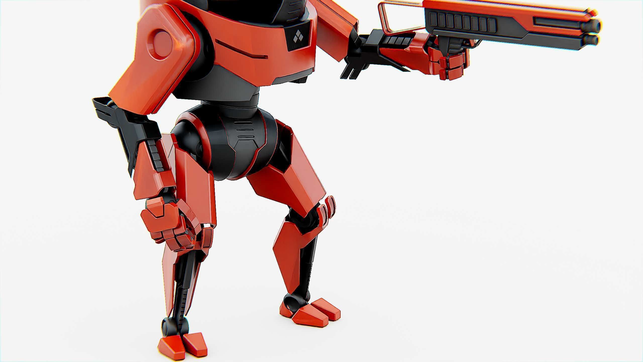 COMBAT DROID AKAR Rigged for Unreal Engine - Unity - MIXAMO 3D model_28