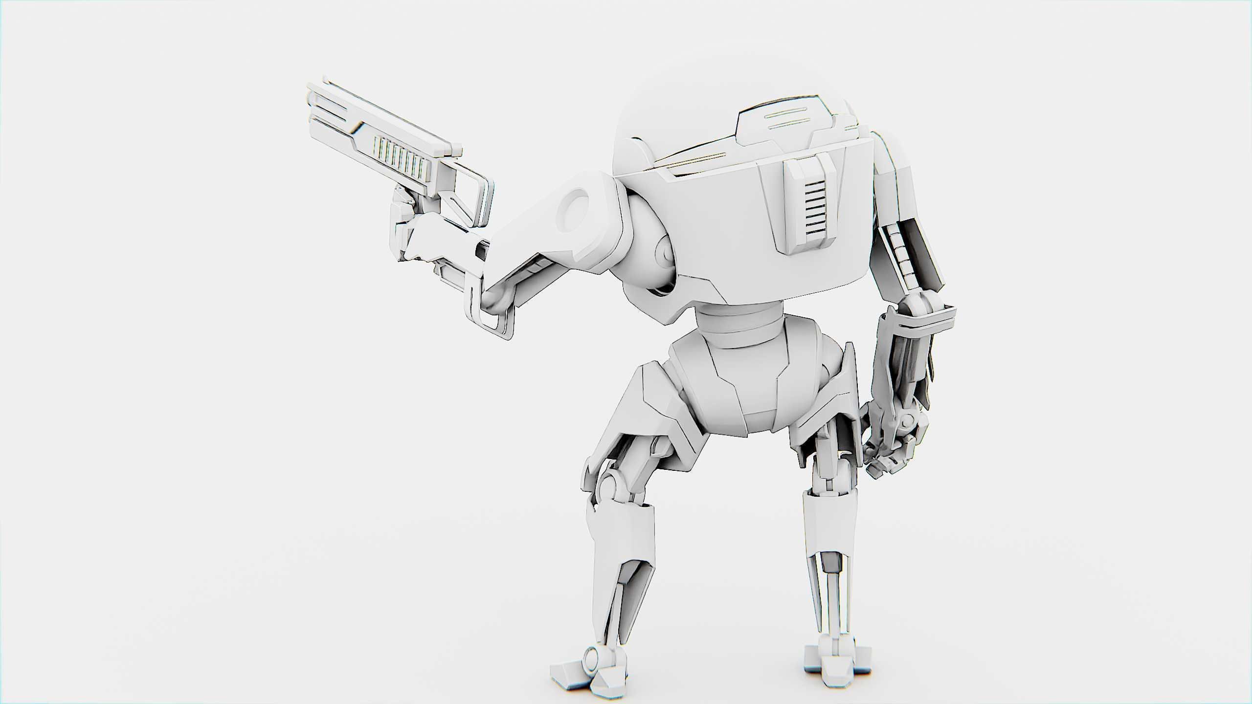 COMBAT DROID AKAR Rigged for Unreal Engine - Unity - MIXAMO 3D model_33
