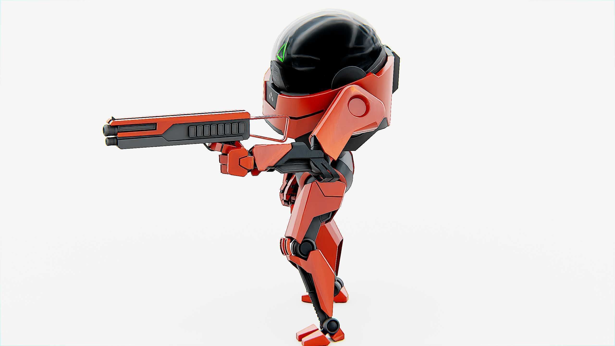 COMBAT DROID AKAR Rigged for Unreal Engine - Unity - MIXAMO 3D model_14