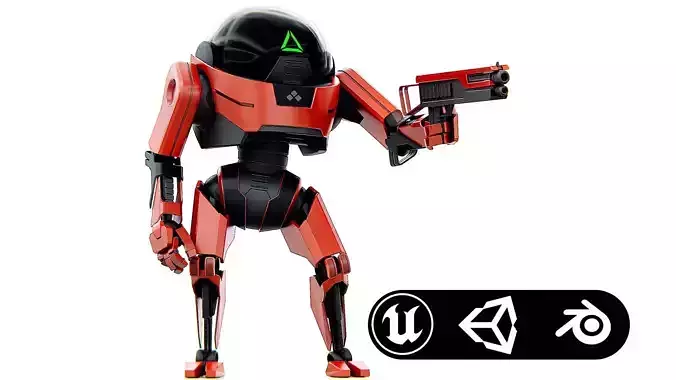 COMBAT DROID AKAR  Rigged for Unreal Engine - Unity - MIXAMO 3D model