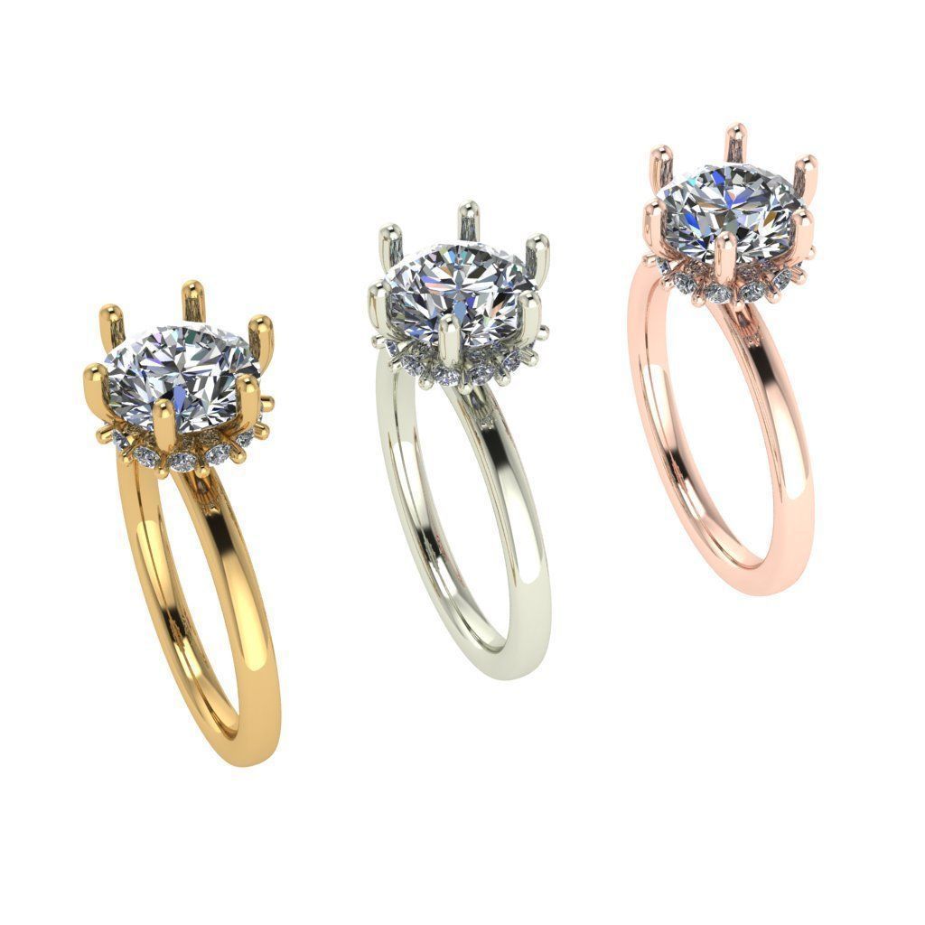 6 prong set diamond ring 3D print model_4