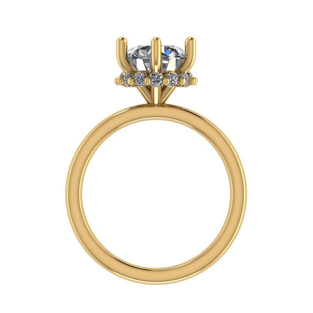 6 prong set diamond ring 3D print model_1