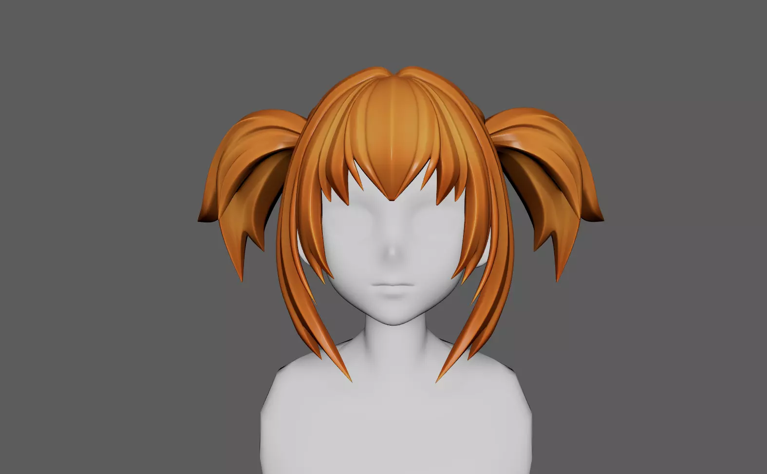 Anime hair style 26 for woman and girl Low-poly 3D model