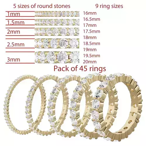 Eternity diamond ring 45 models