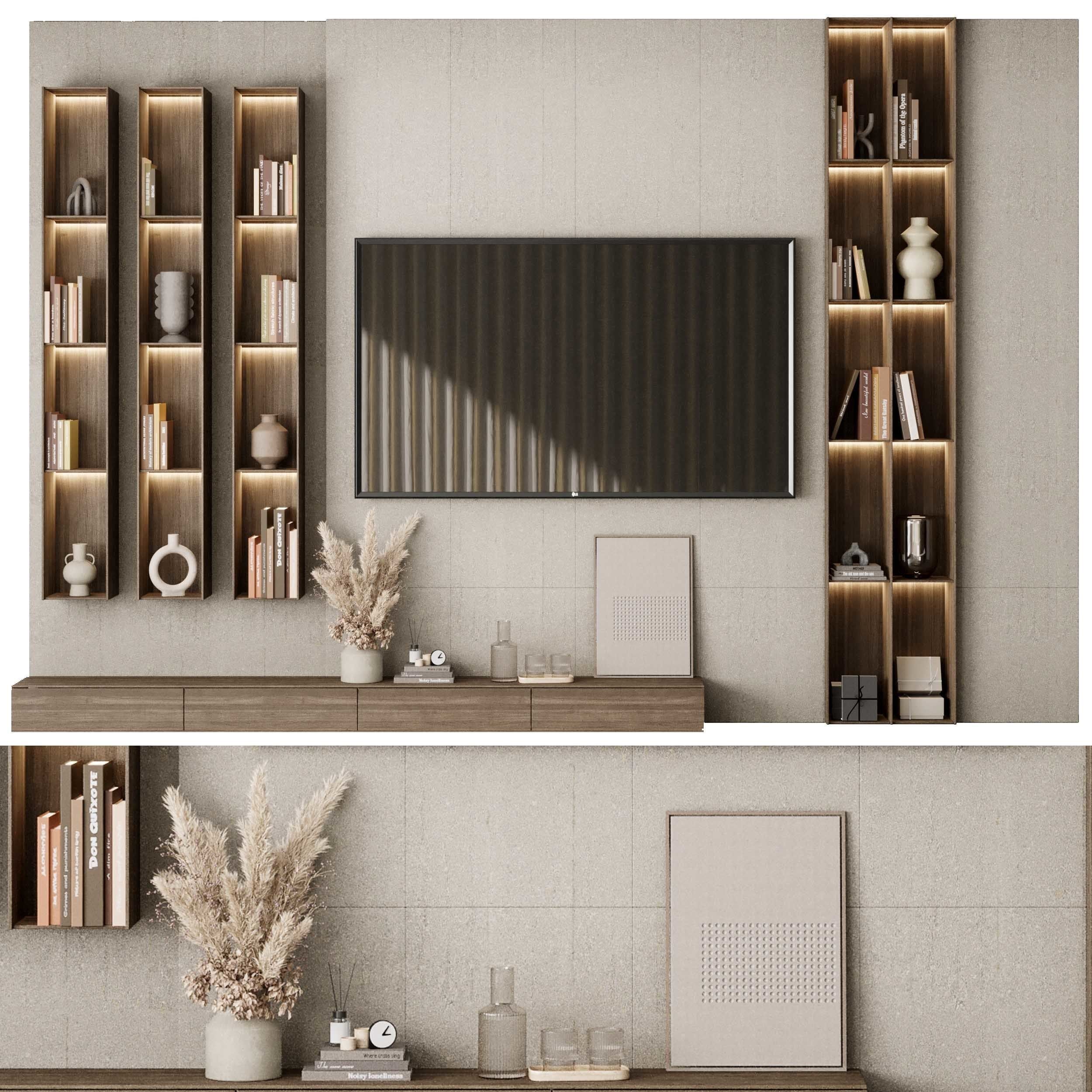 Tv Wall Set 19 3D model_2