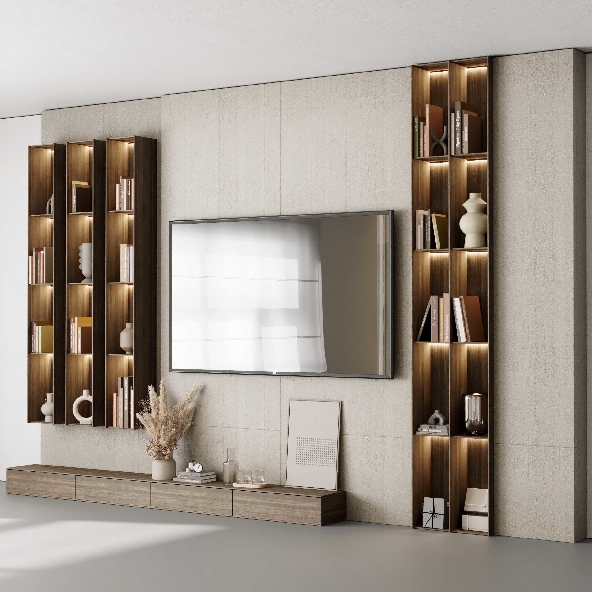 Tv Wall Set 19 3D model_1