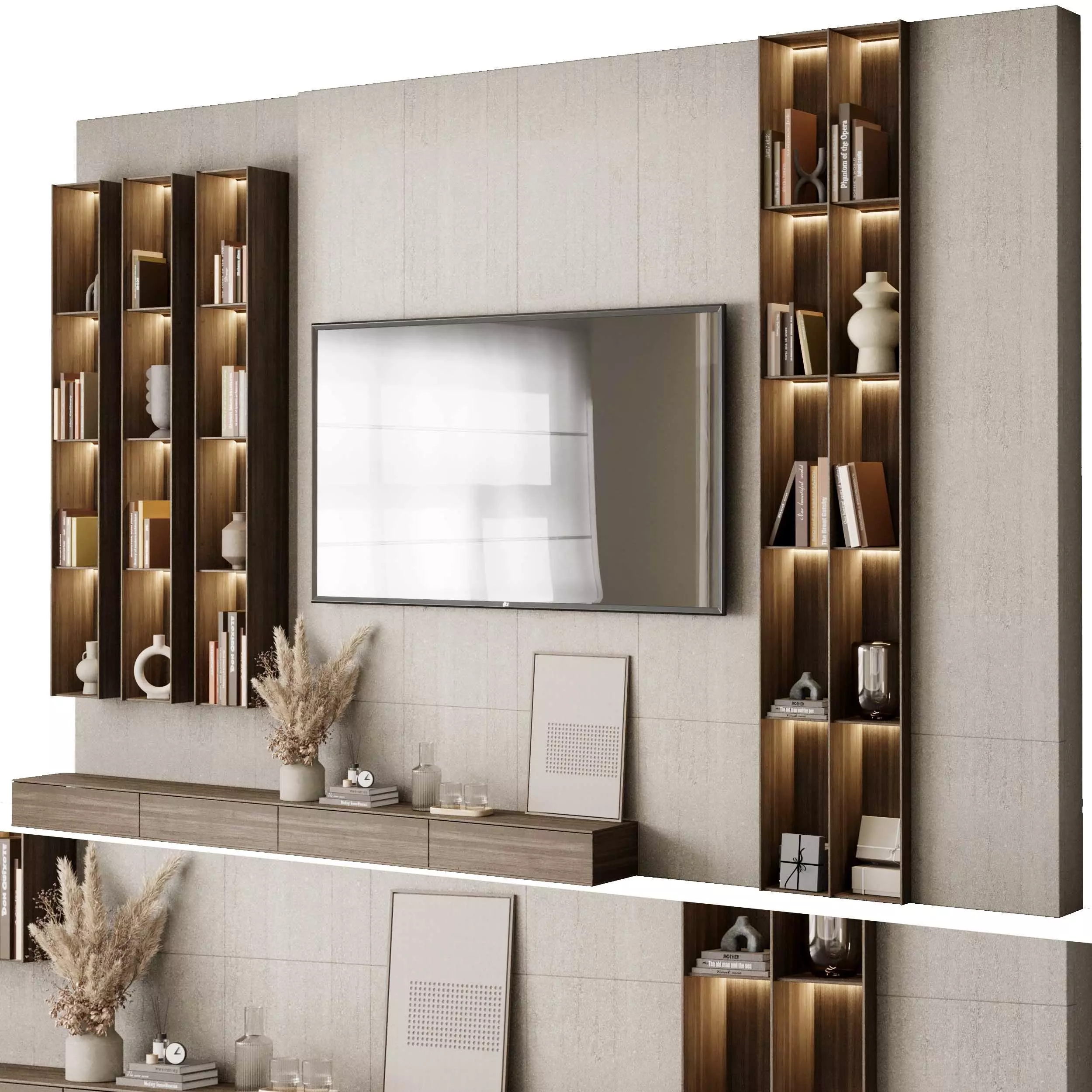 Tv Wall Set 19 3D model_0