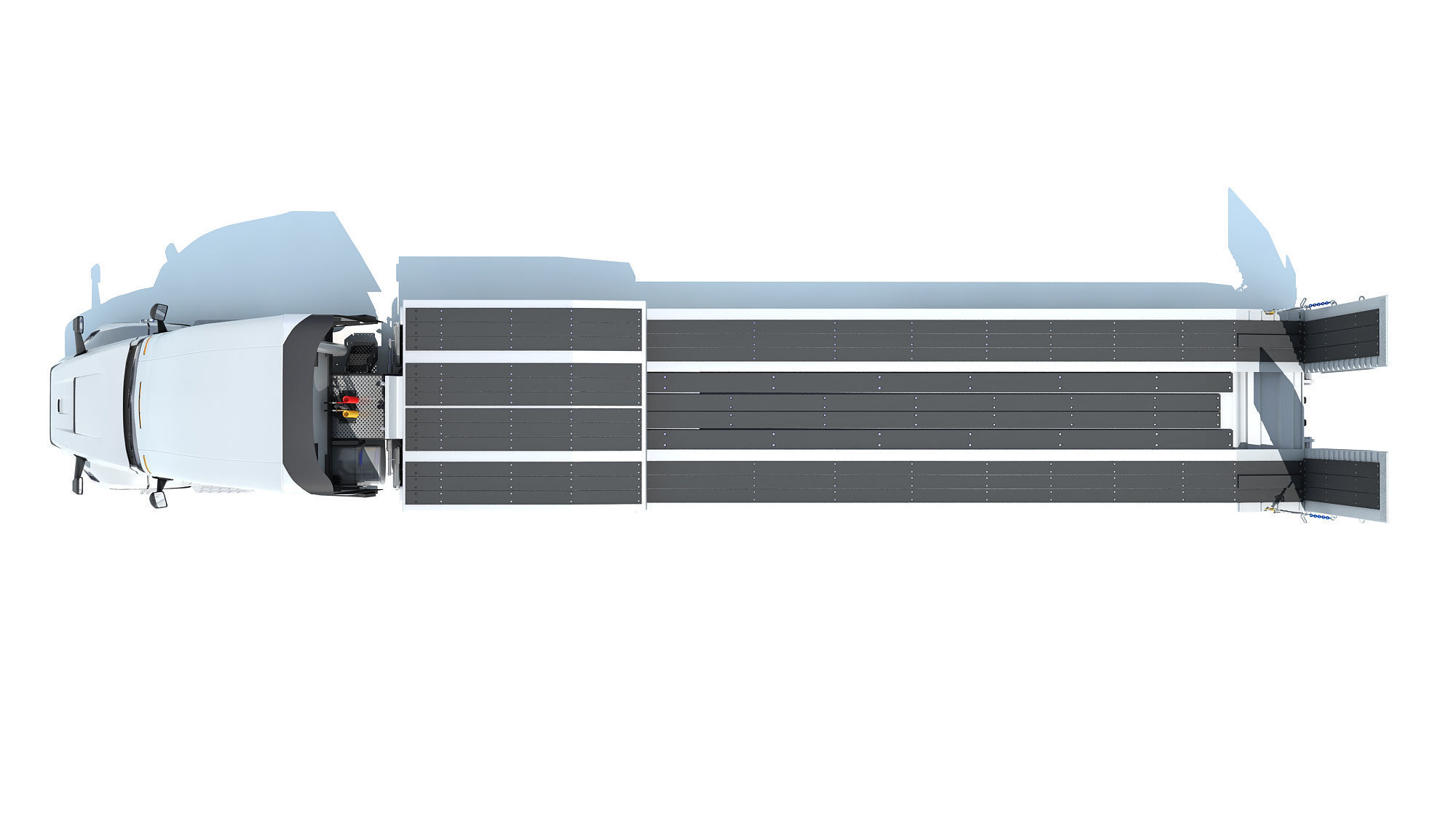 2024 Semi-Truck with Platform Trailer 3D model_11