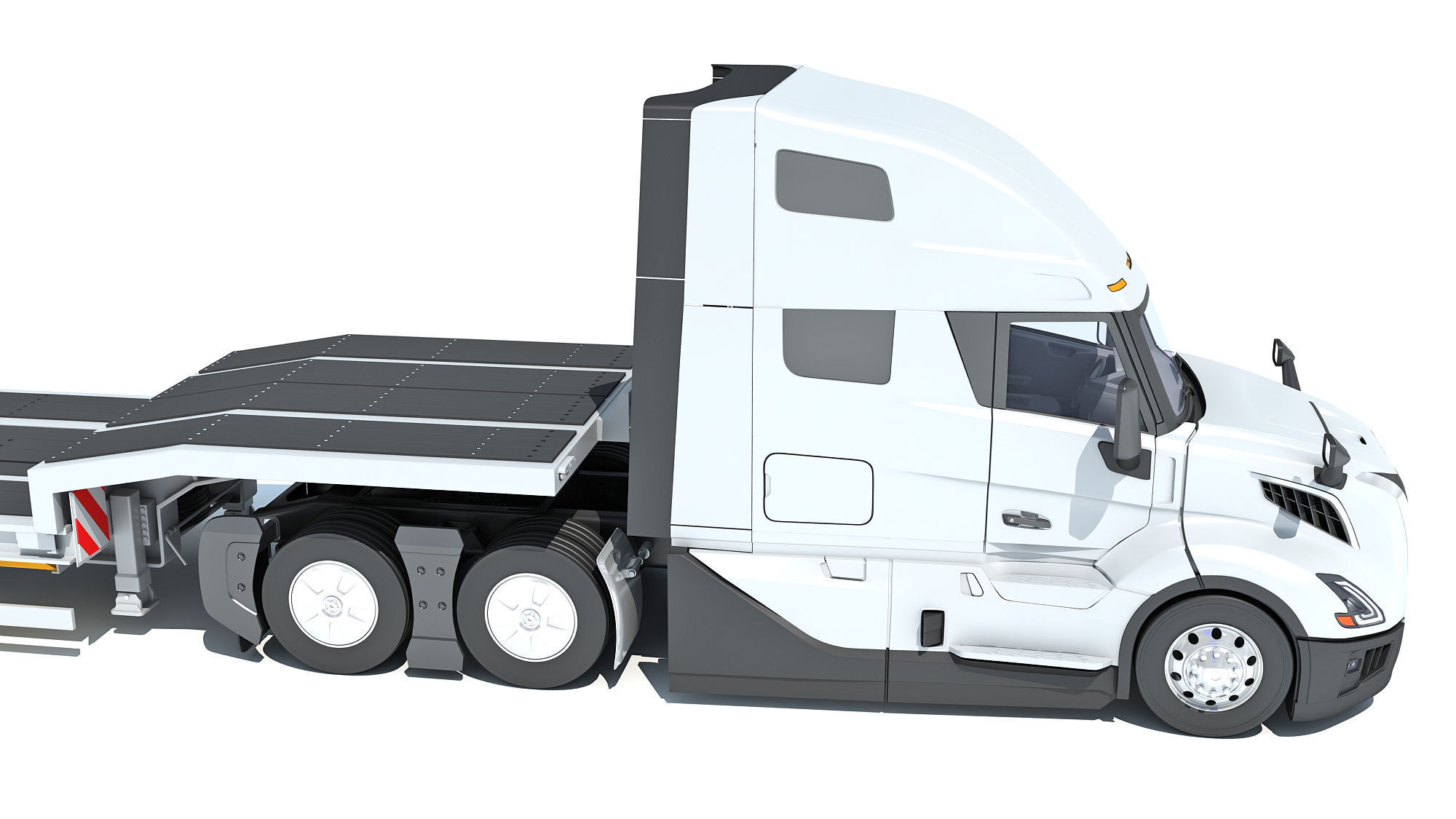 2024 Semi-Truck with Platform Trailer 3D model_14