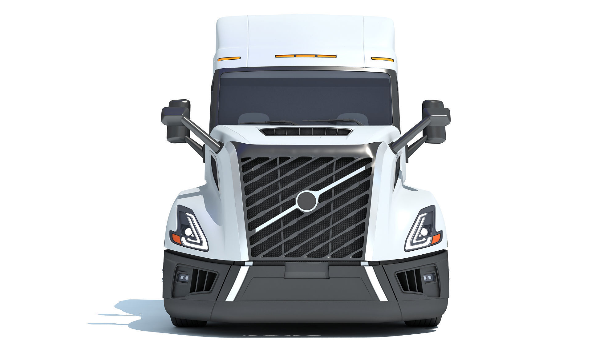 2024 Semi-Truck with Platform Trailer 3D model_10
