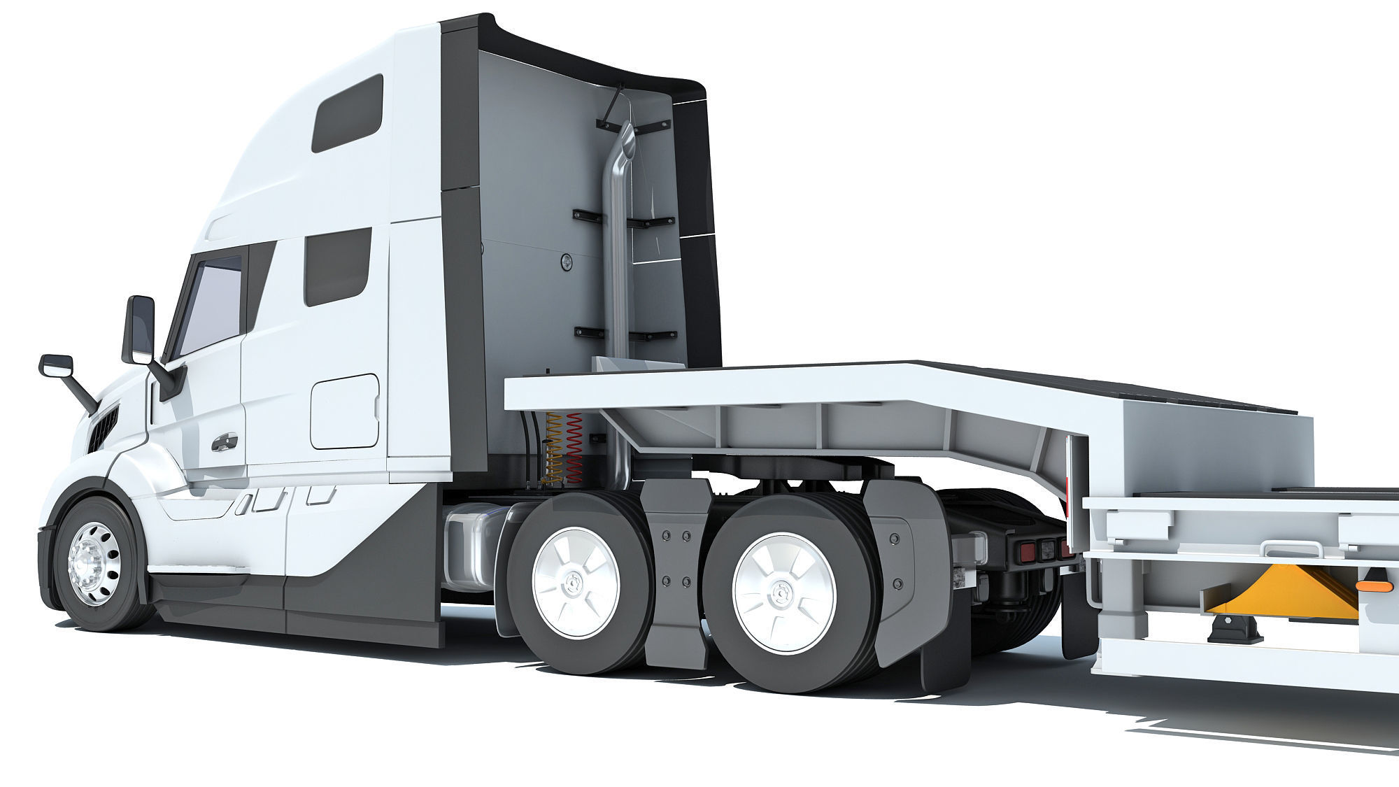 2024 Semi-Truck with Platform Trailer 3D model_13