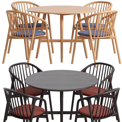 Table LaPaz and Chair Matinee by Bernhardt 3D model
