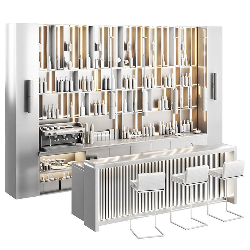 Cafe restaurant bar 12 Low-poly 3D model_7