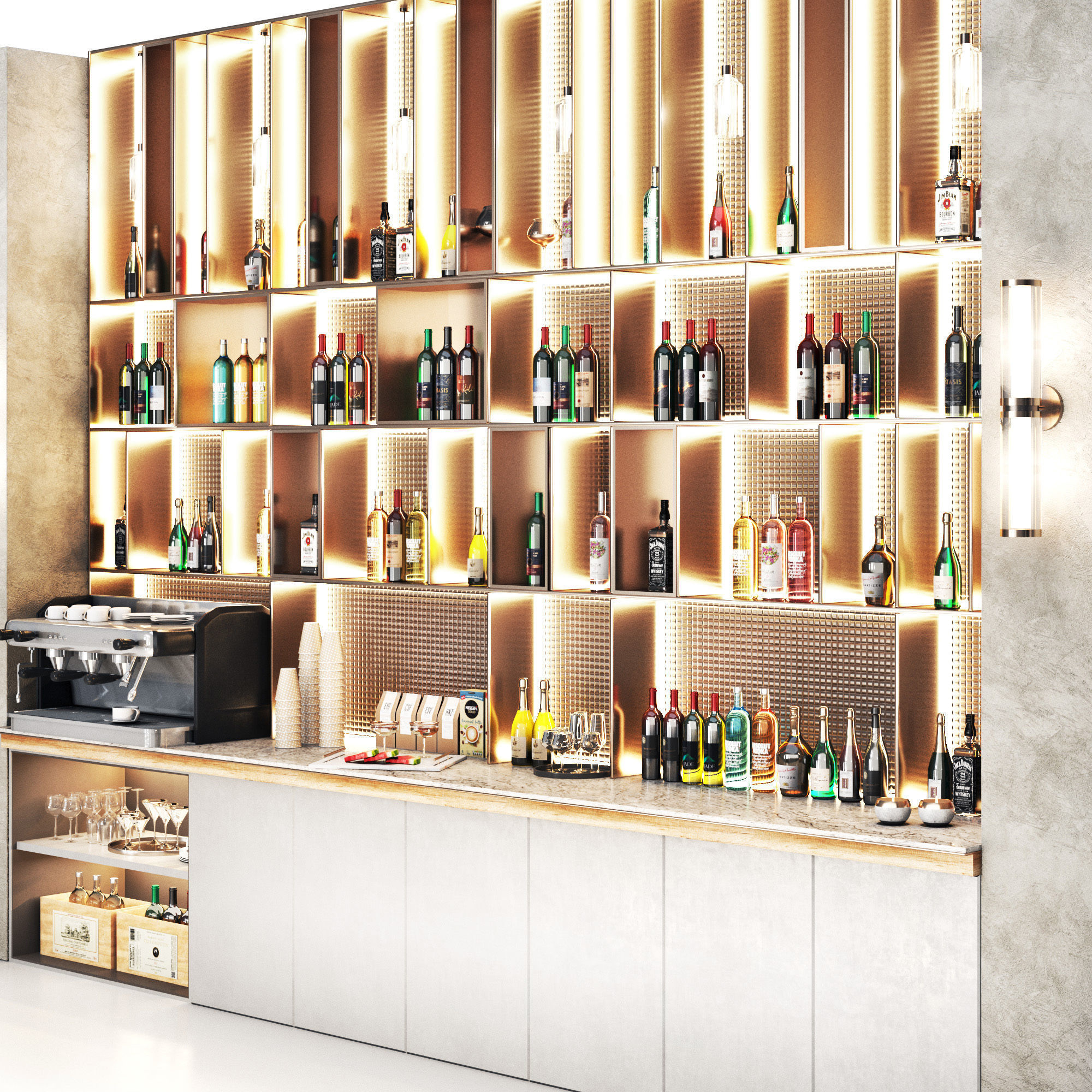 Cafe restaurant bar 12 Low-poly 3D model_4