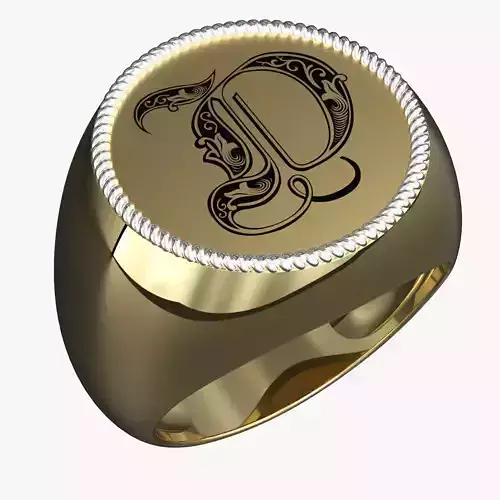 Jewelry alphabet Ring D