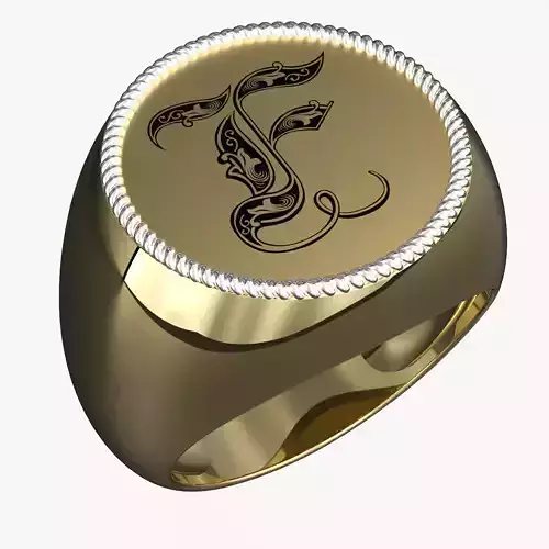 Jewelry alphabet Ring F