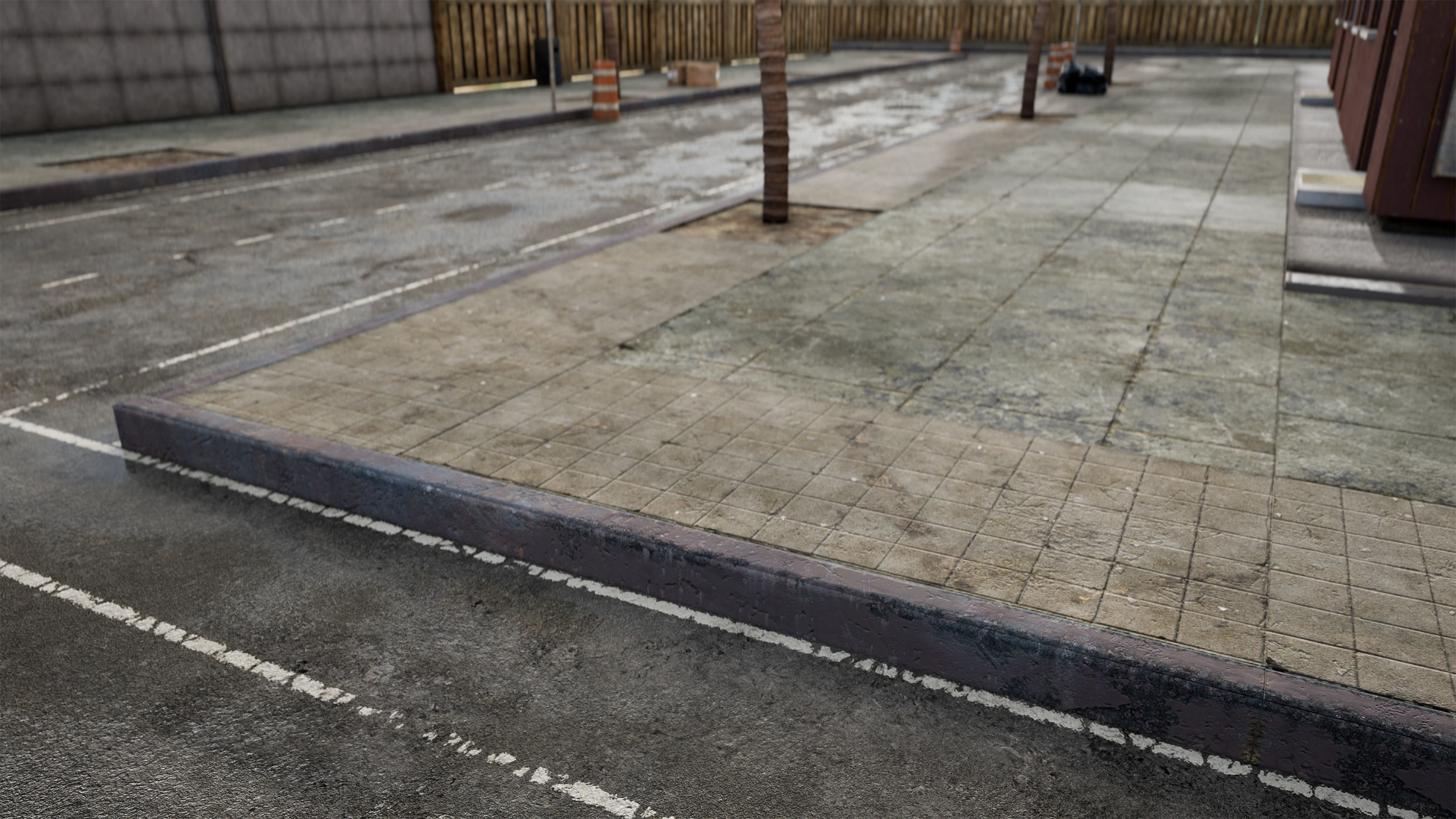 Side Walk modular - PBR Low-poly 3D model_12