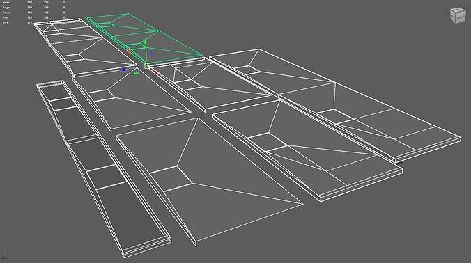 Side Walk modular - PBR Low-poly 3D model 3