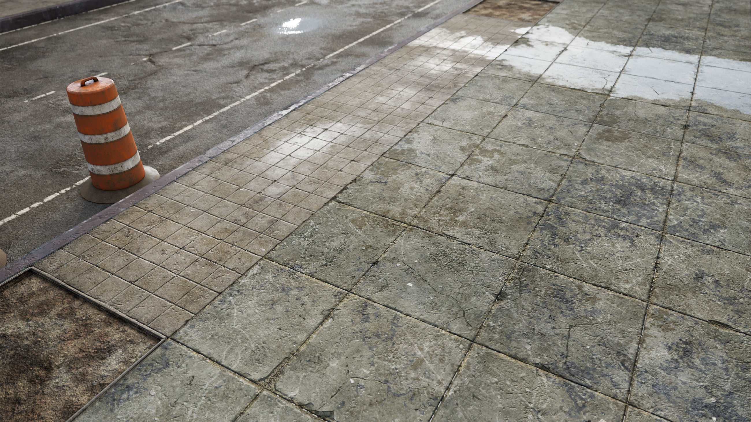 Side Walk modular - PBR Low-poly 3D model_10