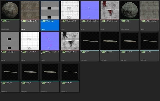 Side Walk modular - PBR Low-poly 3D model 4