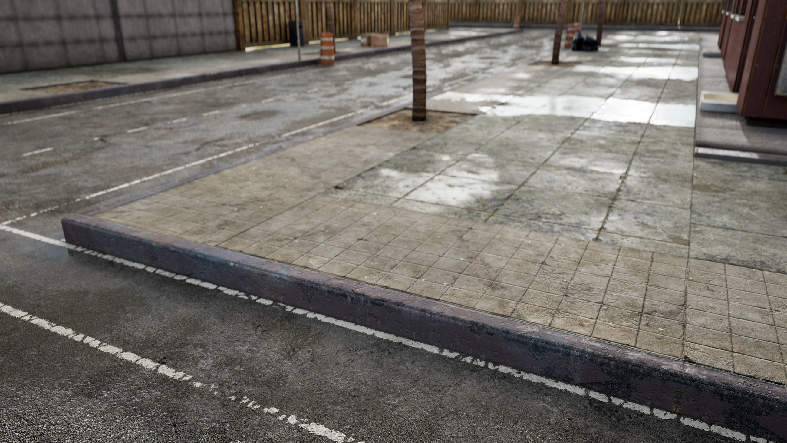 Side Walk modular - PBR Low-poly 3D model_11