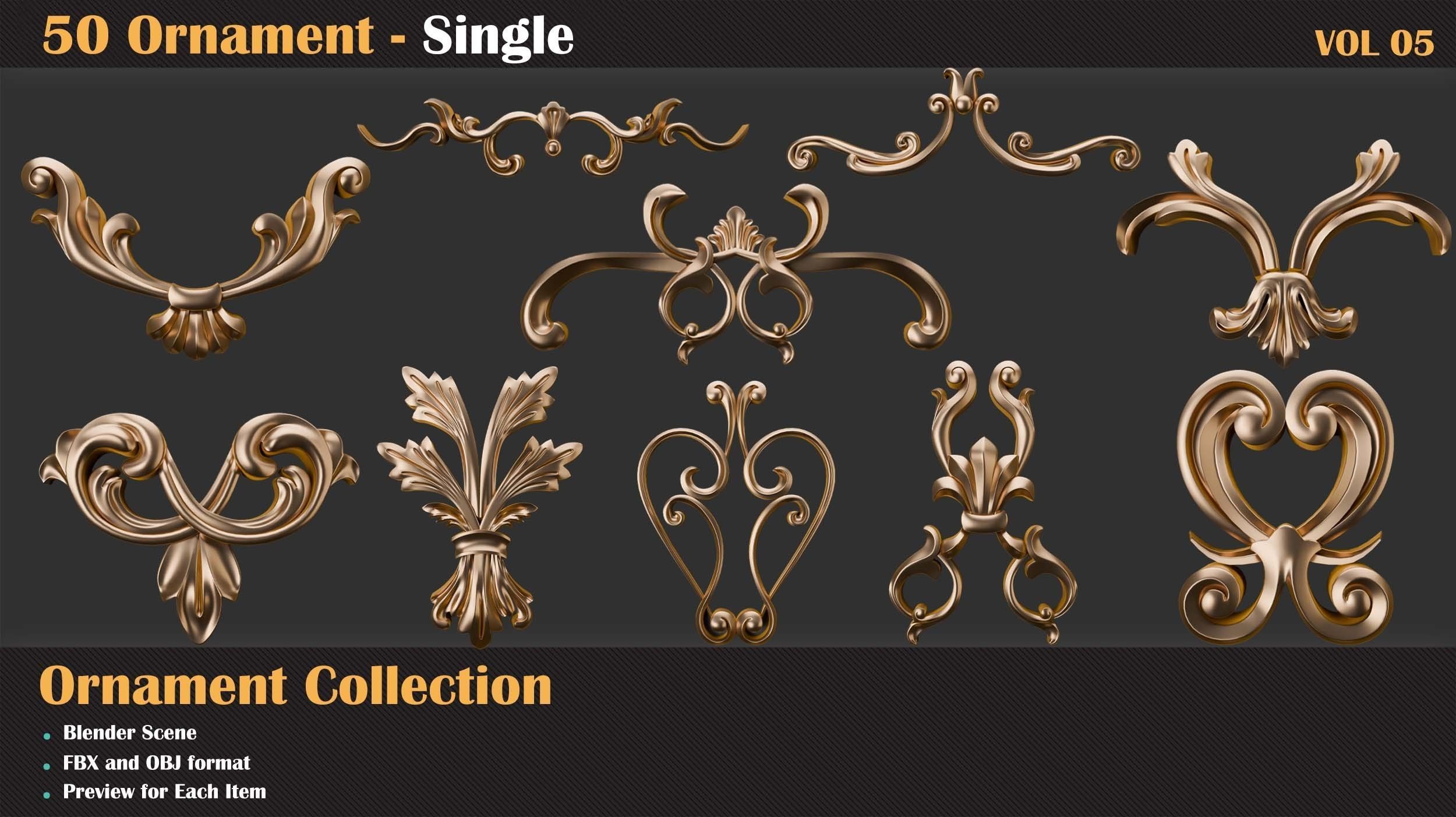 50 Ornament Single- Vol 05-2 3D model_1