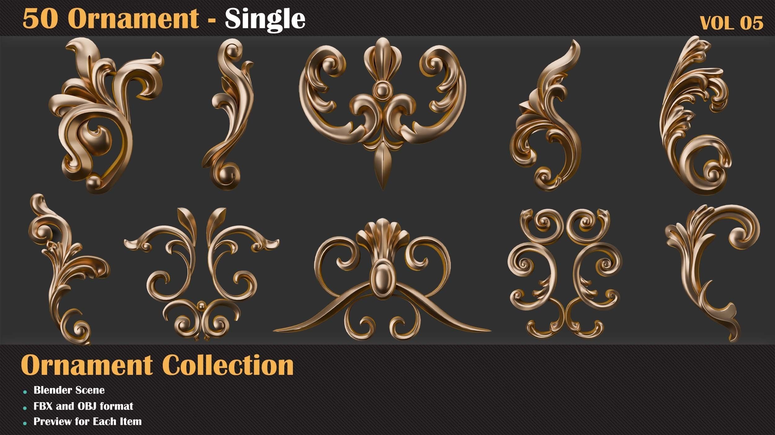 50 Ornament Single- Vol 05-2 3D model_4