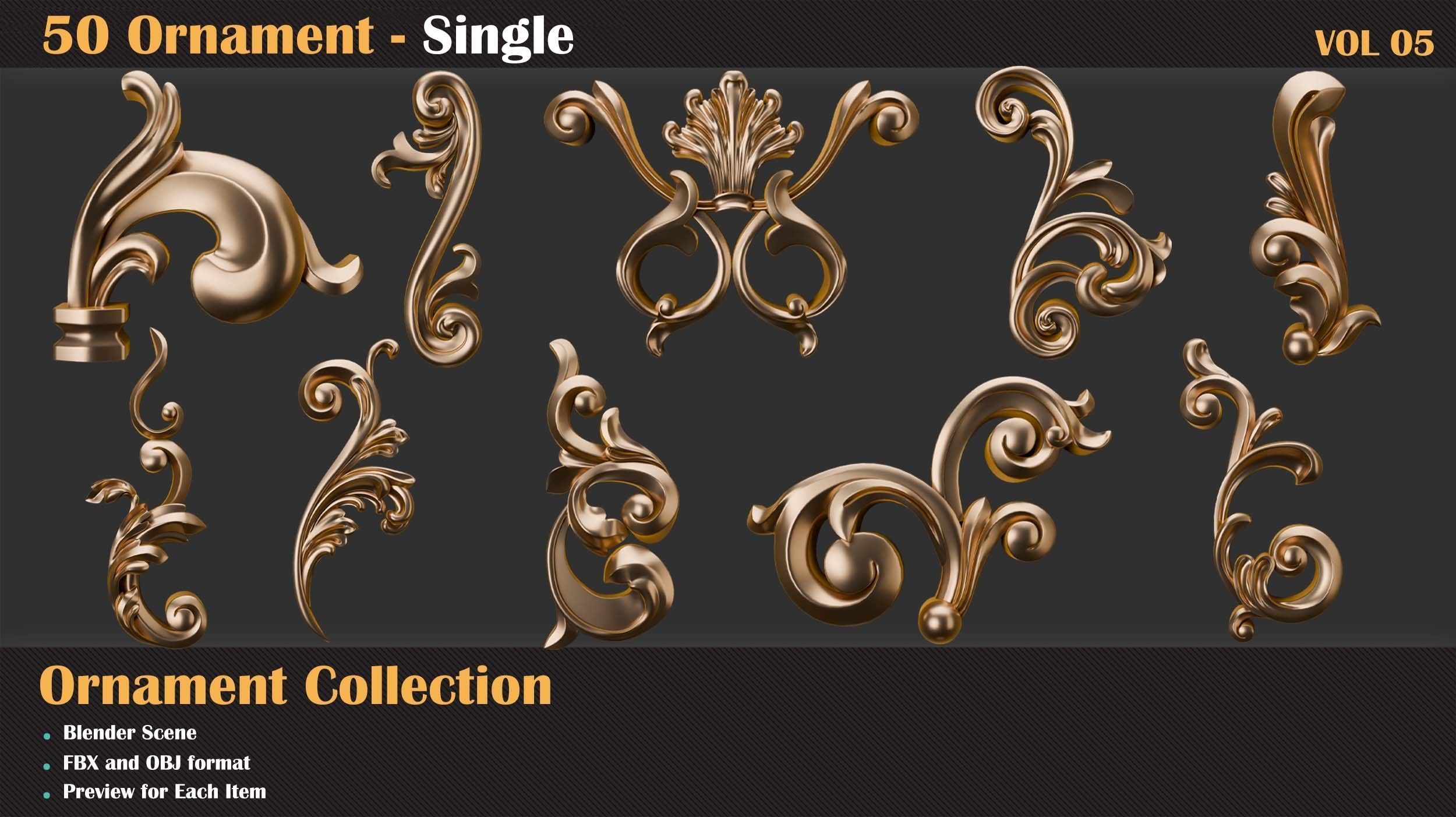 50 Ornament Single- Vol 05-2 3D model_2