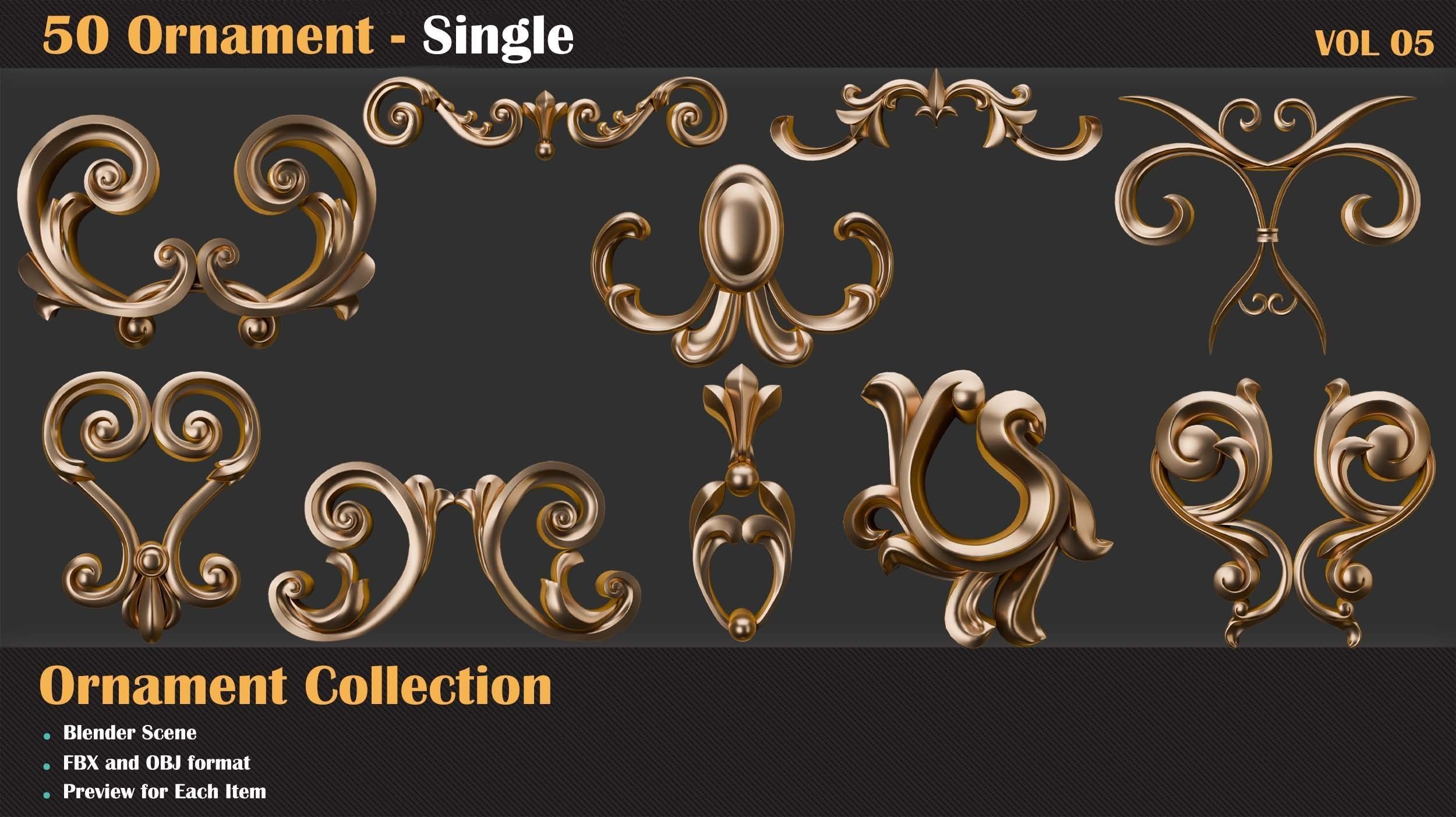 50 Ornament Single- Vol 05-2 3D model_3
