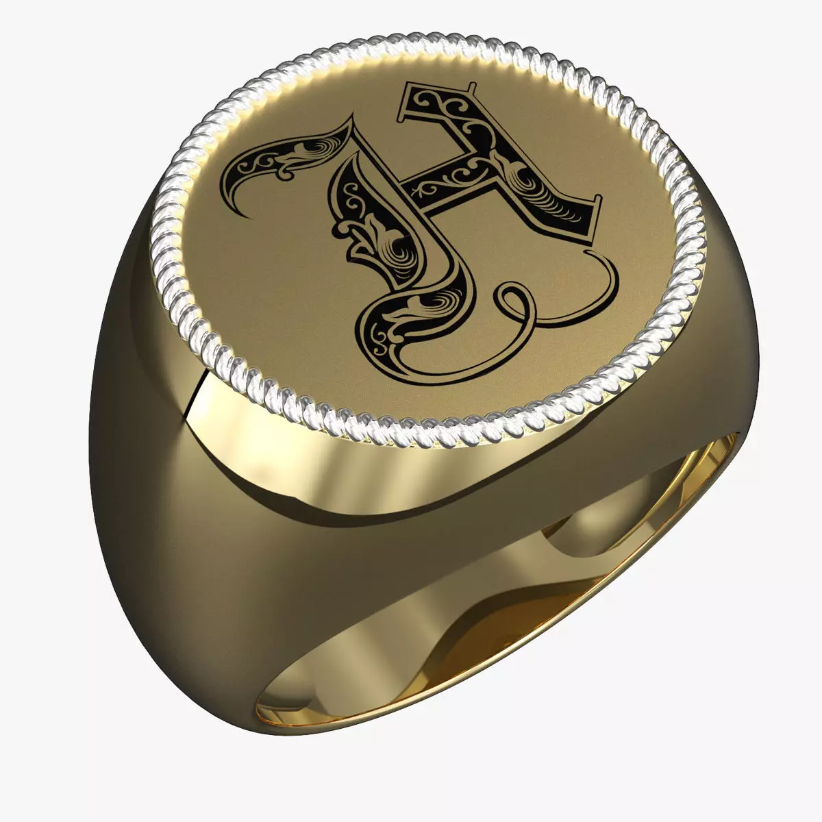 Jewelry alphabet Ring H 3D print model