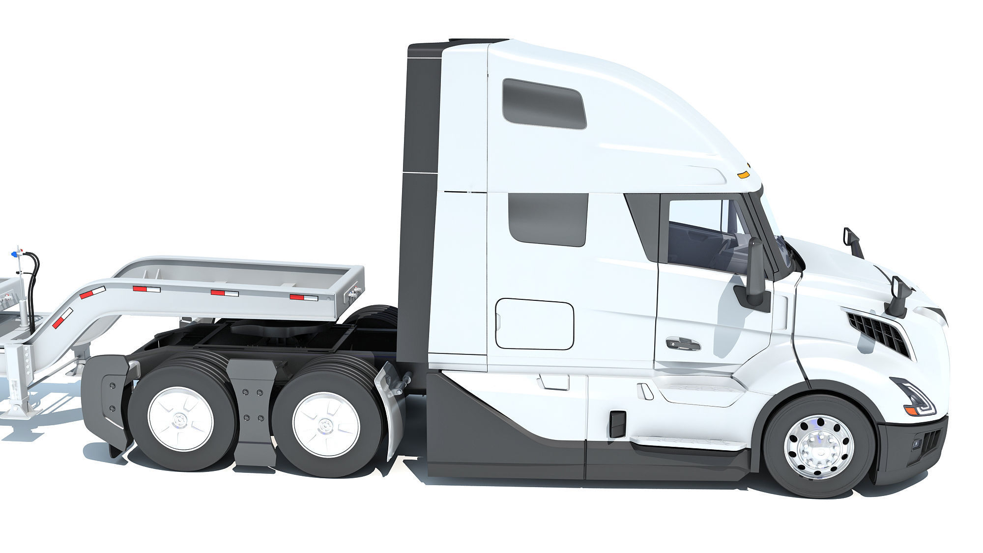 2024 Semi Truck with Lowboy Trailer 3D model_14