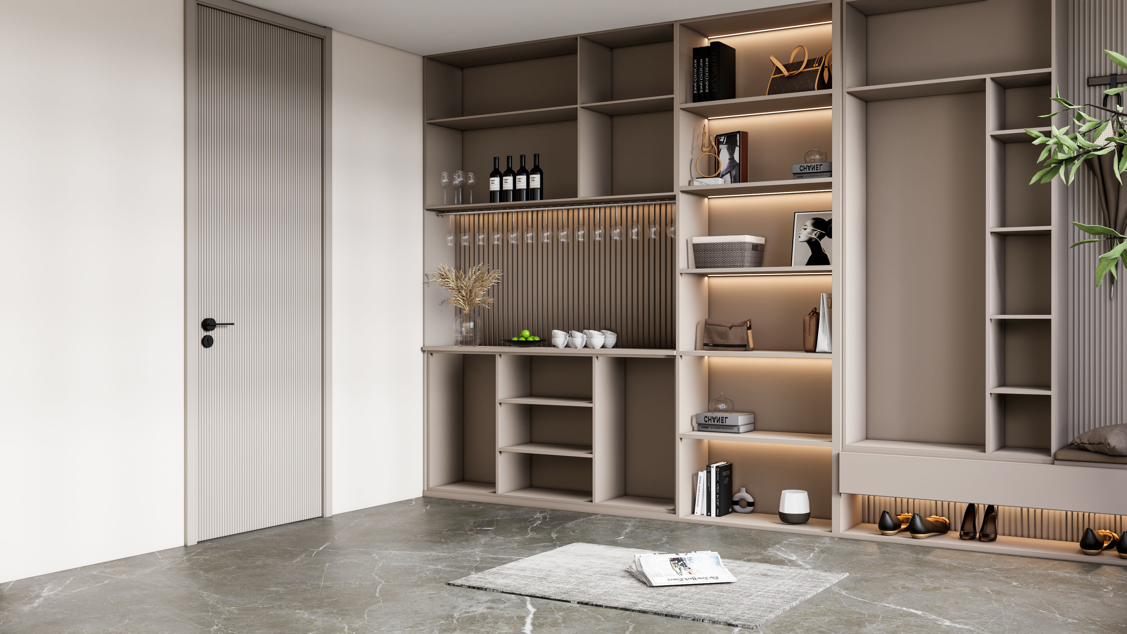 Entryway hallway entrance hall corridor  furniture 4 3D model_16