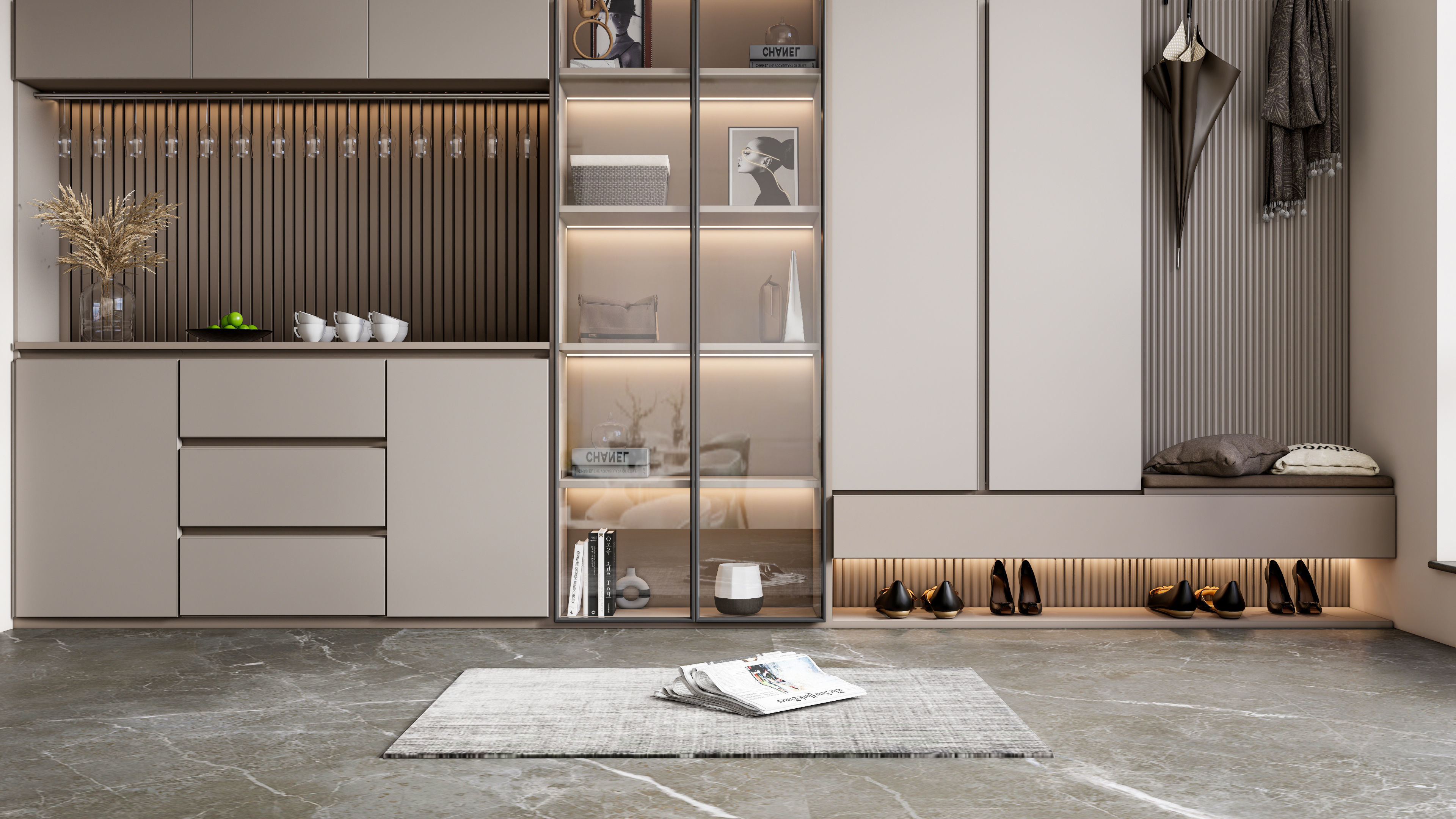 Entryway hallway entrance hall corridor  furniture 4 3D model_17