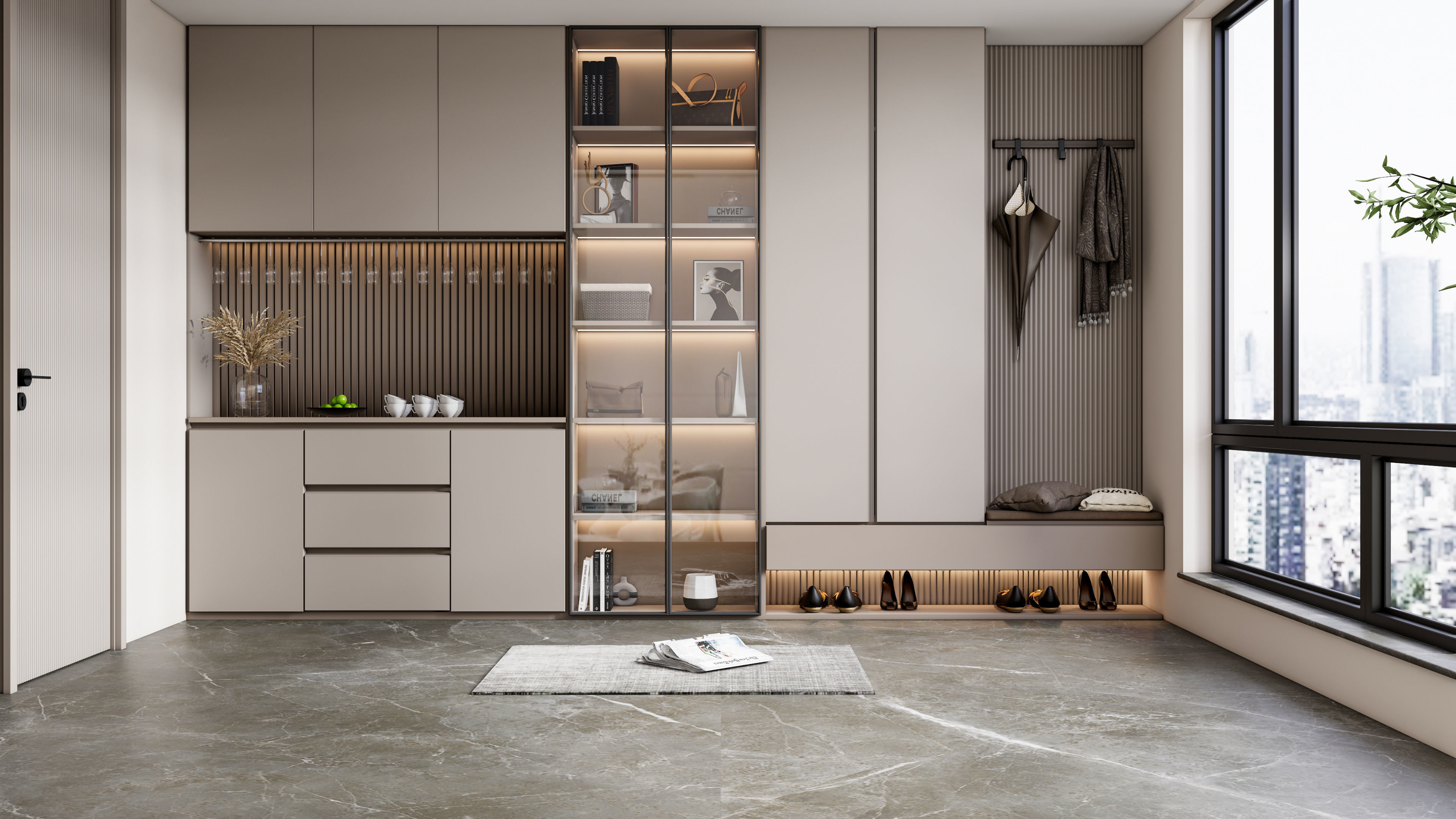 Entryway hallway entrance hall corridor  furniture 4 3D model_7