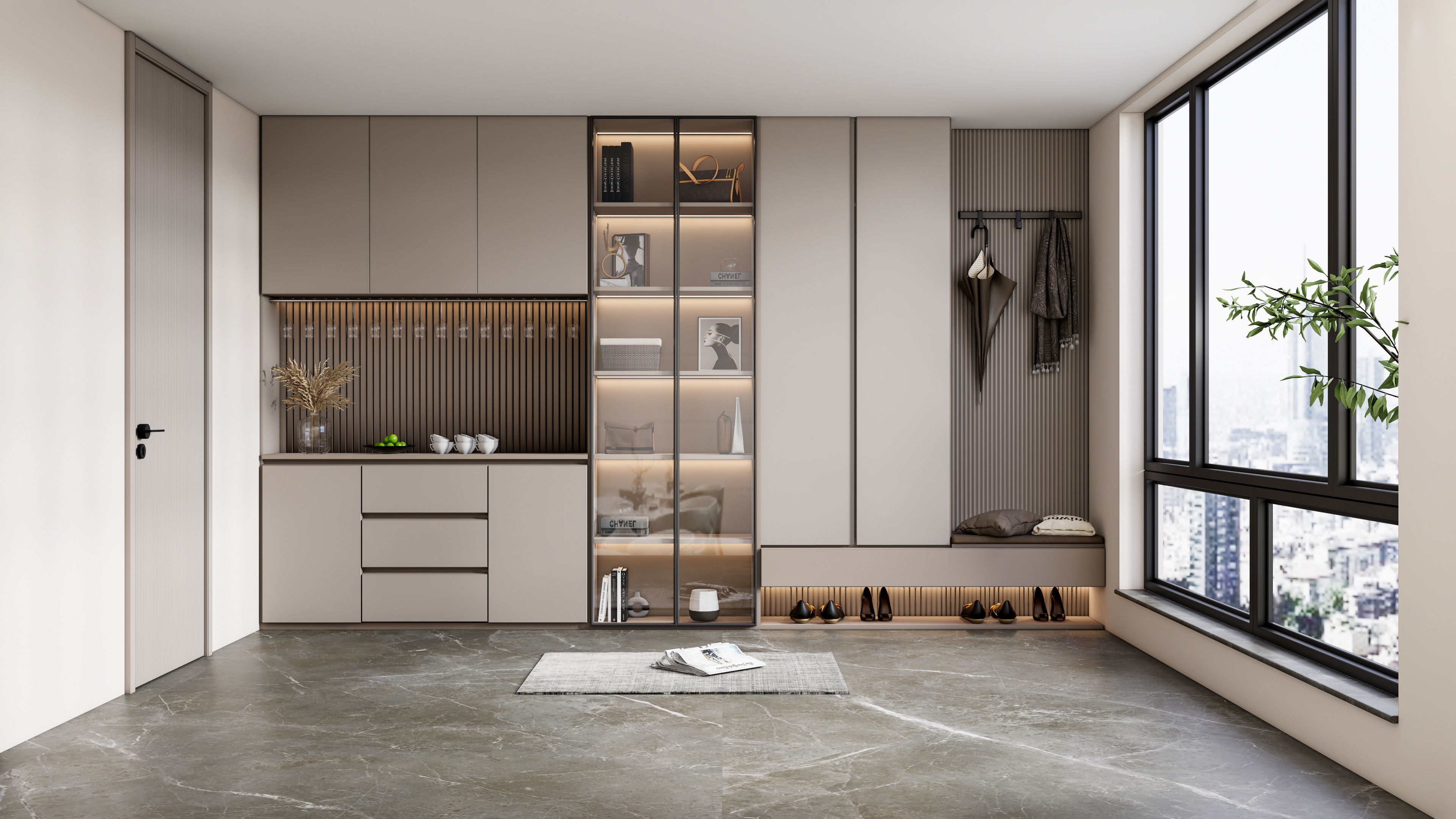 Entryway hallway entrance hall corridor  furniture 4 3D model_9