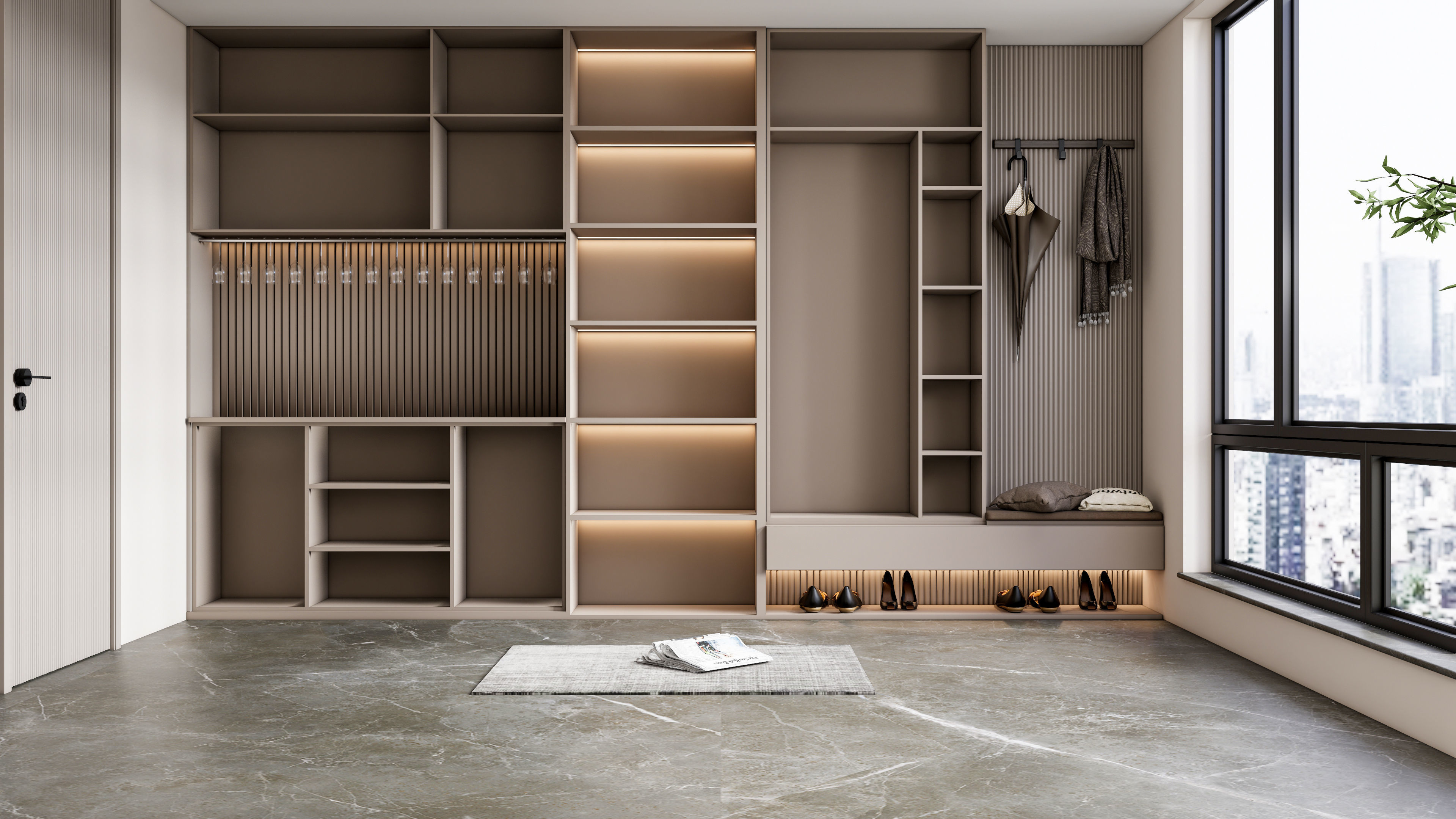 Entryway hallway entrance hall corridor  furniture 4 3D model_11