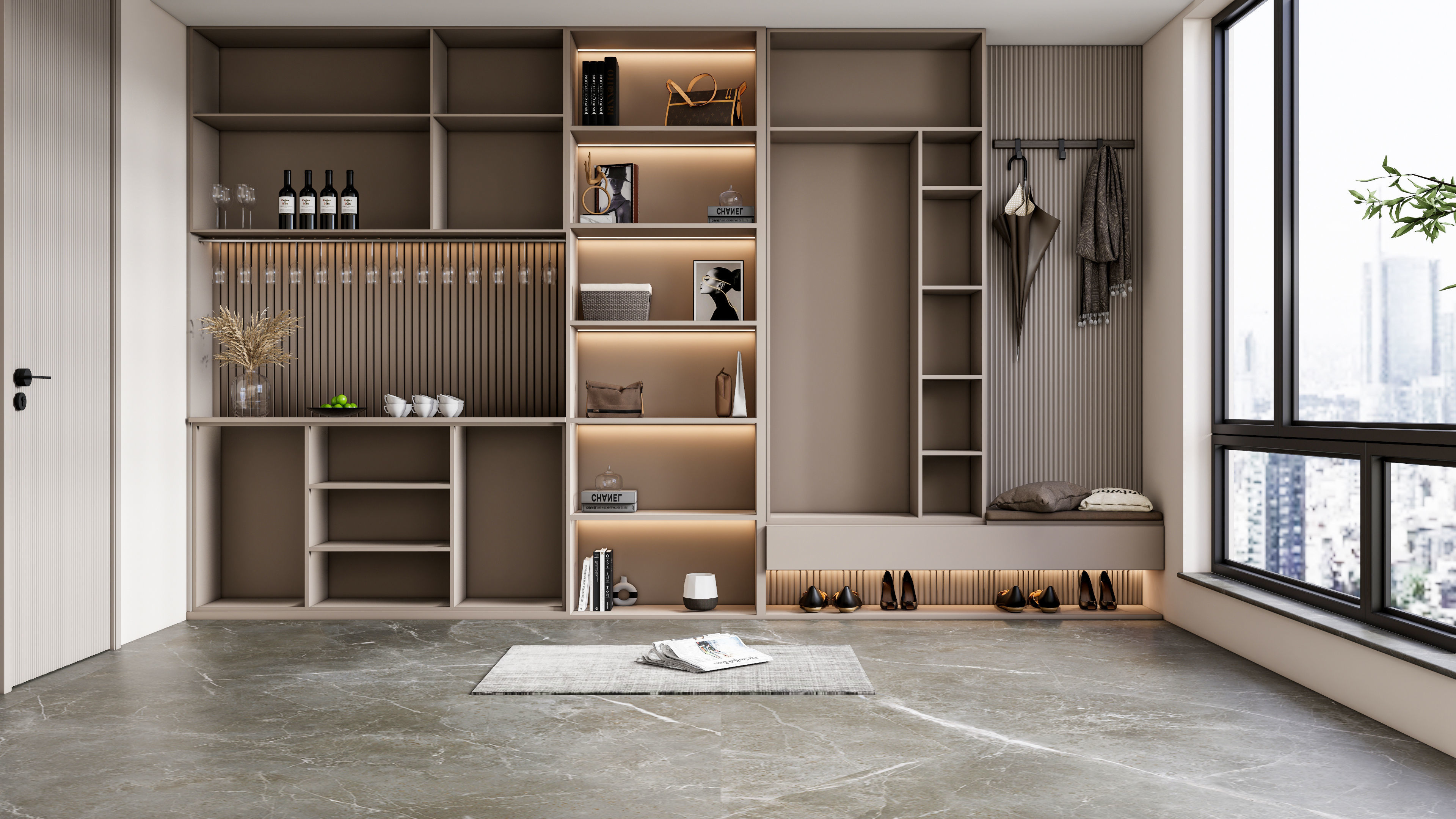 Entryway hallway entrance hall corridor  furniture 4 3D model_1