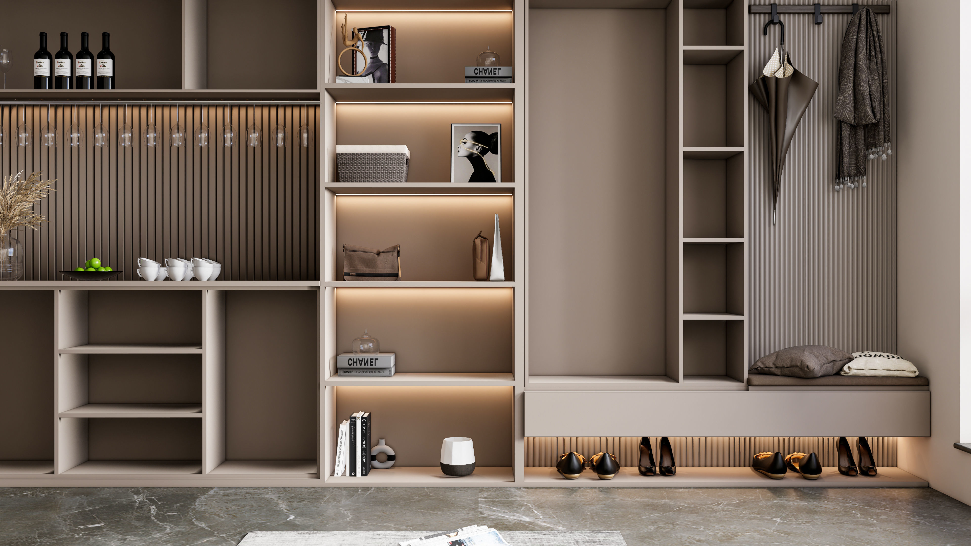 Entryway hallway entrance hall corridor  furniture 4 3D model_5