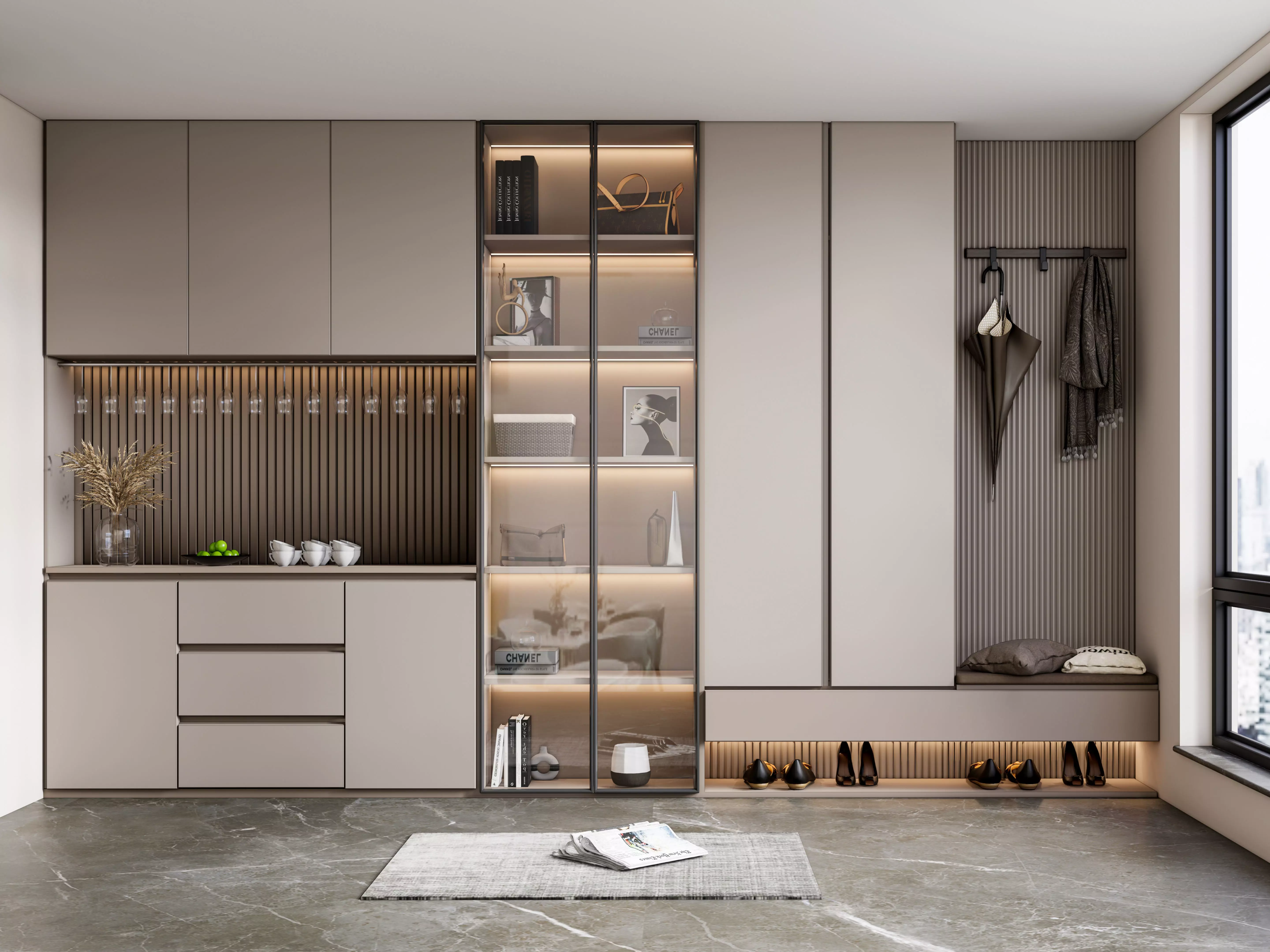 Entryway hallway entrance hall corridor  furniture 4 3D model_0