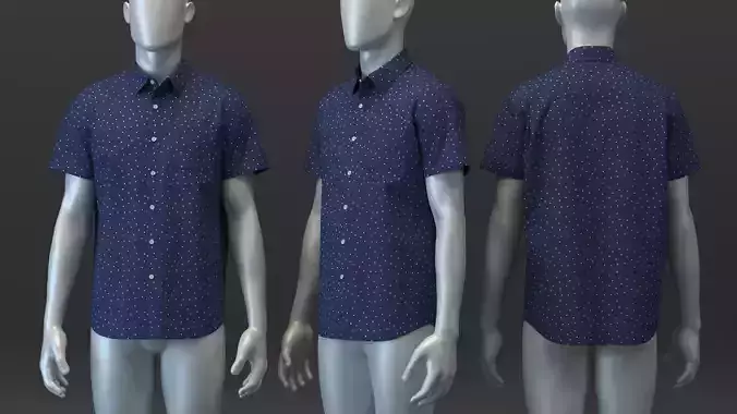 SS Polka Dot Pocket Shirt